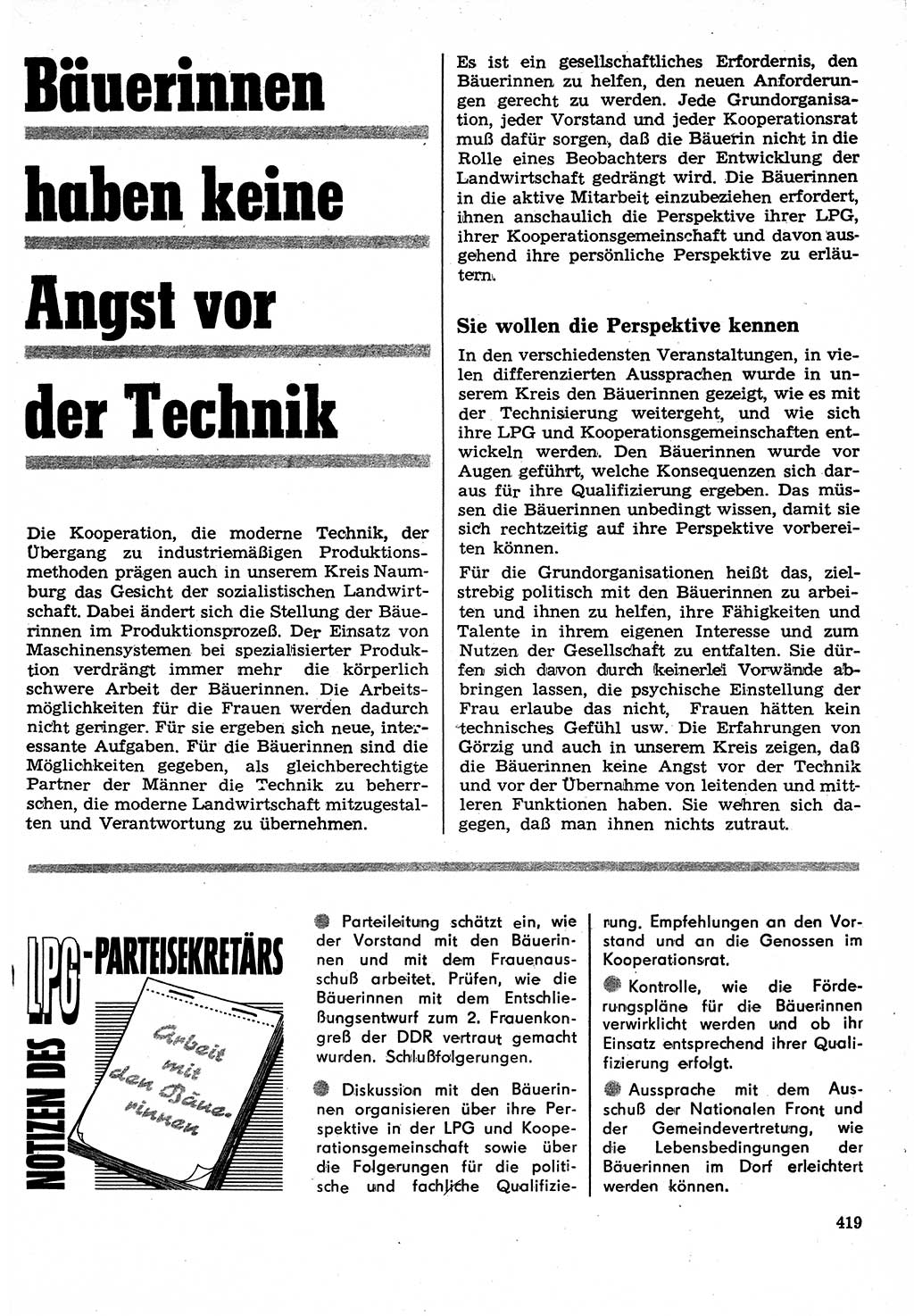 Neuer Weg (NW), Organ des Zentralkomitees (ZK) der SED (Sozialistische Einheitspartei Deutschlands) für Fragen des Parteilebens, 24. Jahrgang [Deutsche Demokratische Republik (DDR)] 1969, Seite 419 (NW ZK SED DDR 1969, S. 419)