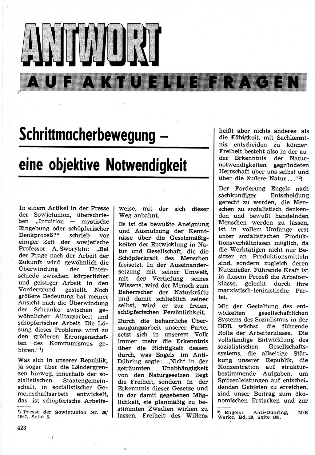 Neuer Weg (NW), Organ des Zentralkomitees (ZK) der SED (Sozialistische Einheitspartei Deutschlands) für Fragen des Parteilebens, 24. Jahrgang [Deutsche Demokratische Republik (DDR)] 1969, Seite 428 (NW ZK SED DDR 1969, S. 428)