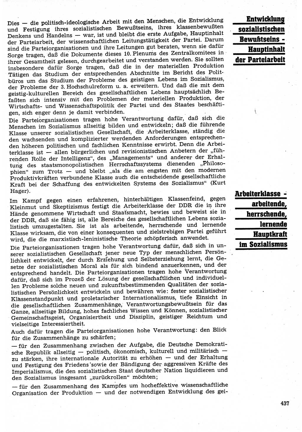 Neuer Weg (NW), Organ des Zentralkomitees (ZK) der SED (Sozialistische Einheitspartei Deutschlands) für Fragen des Parteilebens, 24. Jahrgang [Deutsche Demokratische Republik (DDR)] 1969, Seite 437 (NW ZK SED DDR 1969, S. 437)
