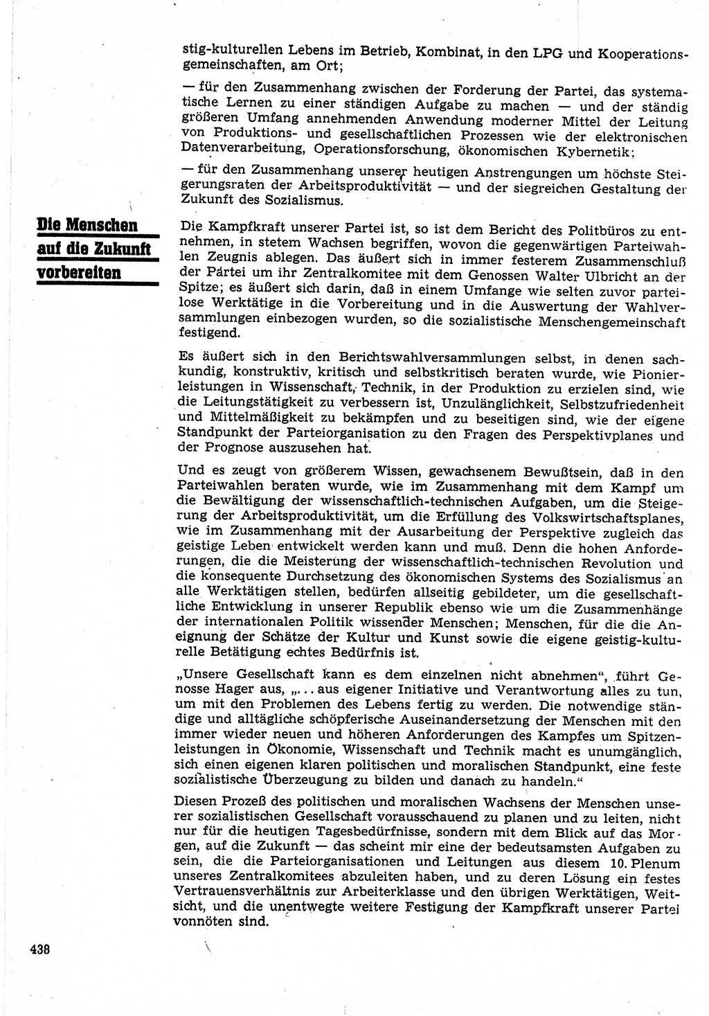 Neuer Weg (NW), Organ des Zentralkomitees (ZK) der SED (Sozialistische Einheitspartei Deutschlands) für Fragen des Parteilebens, 24. Jahrgang [Deutsche Demokratische Republik (DDR)] 1969, Seite 438 (NW ZK SED DDR 1969, S. 438)