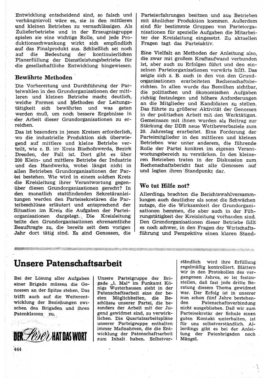 Neuer Weg (NW), Organ des Zentralkomitees (ZK) der SED (Sozialistische Einheitspartei Deutschlands) für Fragen des Parteilebens, 24. Jahrgang [Deutsche Demokratische Republik (DDR)] 1969, Seite 444 (NW ZK SED DDR 1969, S. 444)