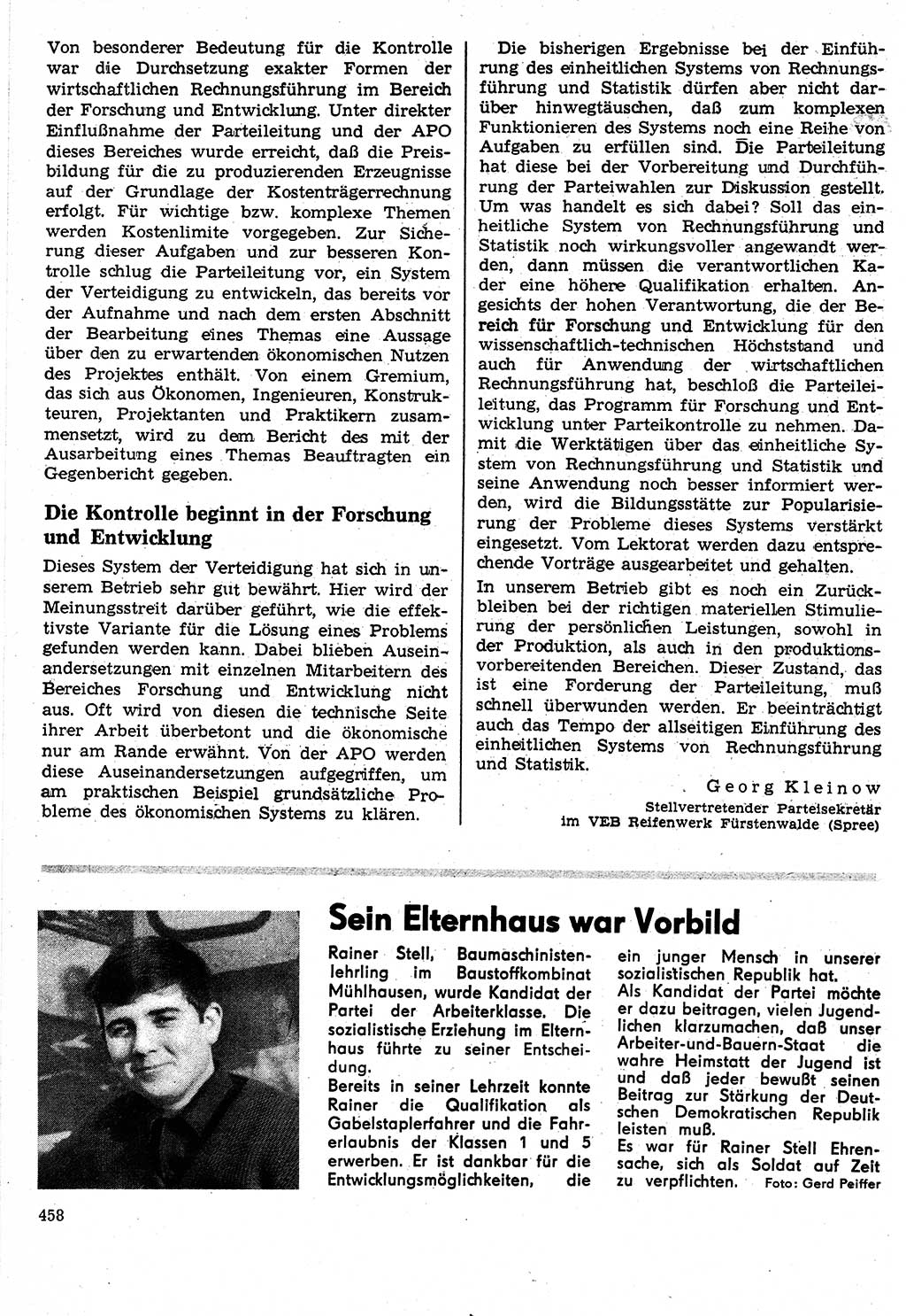 Neuer Weg (NW), Organ des Zentralkomitees (ZK) der SED (Sozialistische Einheitspartei Deutschlands) für Fragen des Parteilebens, 24. Jahrgang [Deutsche Demokratische Republik (DDR)] 1969, Seite 458 (NW ZK SED DDR 1969, S. 458)