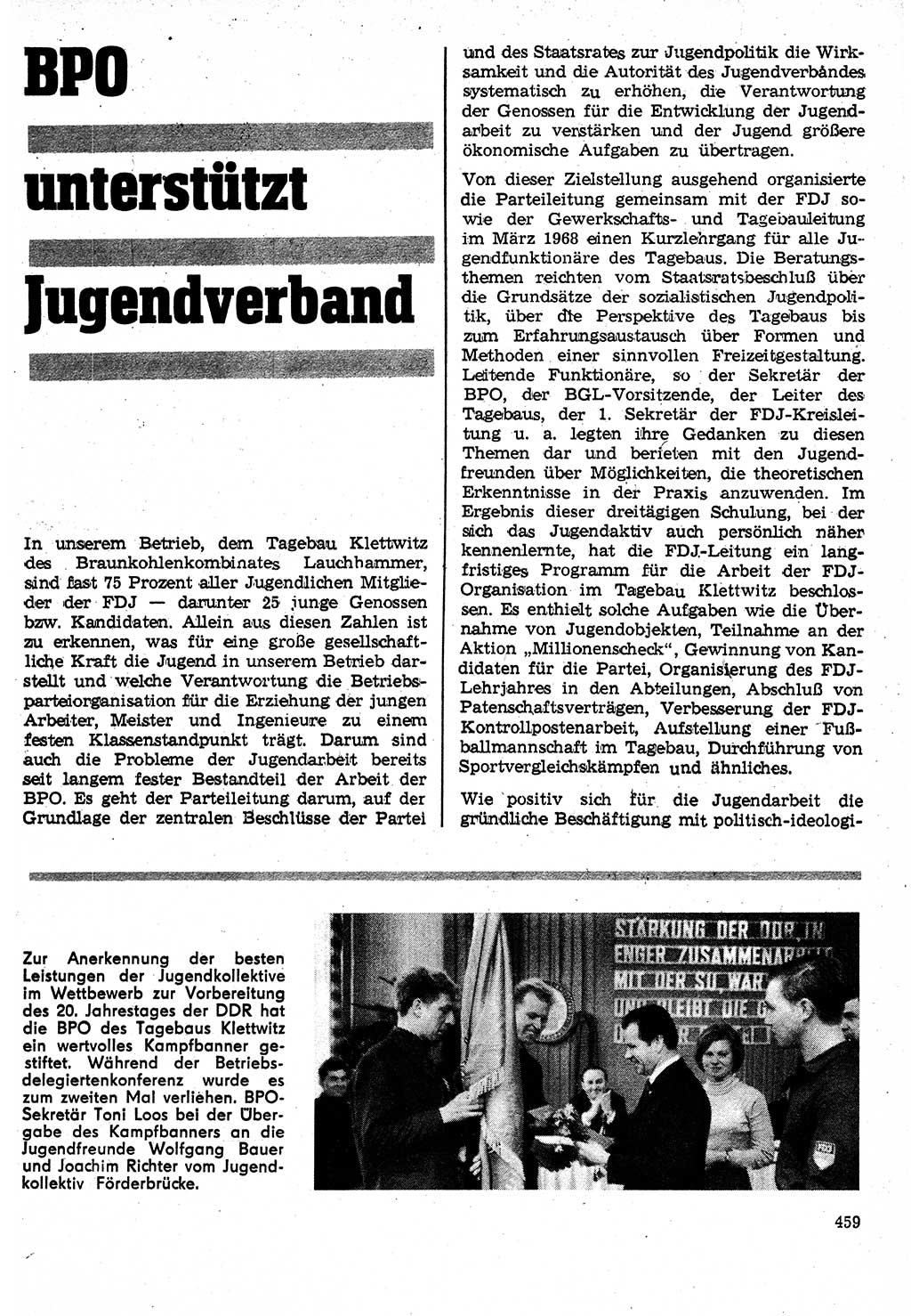 Neuer Weg (NW), Organ des Zentralkomitees (ZK) der SED (Sozialistische Einheitspartei Deutschlands) für Fragen des Parteilebens, 24. Jahrgang [Deutsche Demokratische Republik (DDR)] 1969, Seite 459 (NW ZK SED DDR 1969, S. 459)