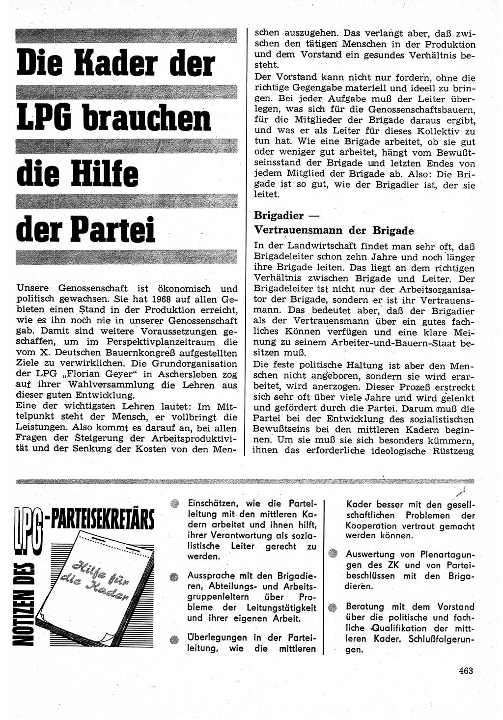 Neuer Weg (NW), Organ des Zentralkomitees (ZK) der SED (Sozialistische Einheitspartei Deutschlands) für Fragen des Parteilebens, 24. Jahrgang [Deutsche Demokratische Republik (DDR)] 1969, Seite 463 (NW ZK SED DDR 1969, S. 463)