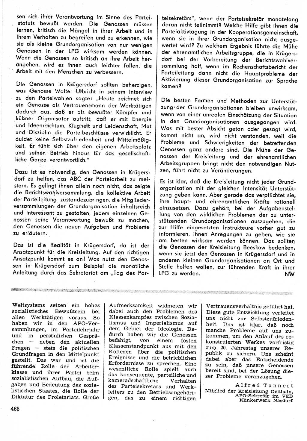 Neuer Weg (NW), Organ des Zentralkomitees (ZK) der SED (Sozialistische Einheitspartei Deutschlands) für Fragen des Parteilebens, 24. Jahrgang [Deutsche Demokratische Republik (DDR)] 1969, Seite 468 (NW ZK SED DDR 1969, S. 468)