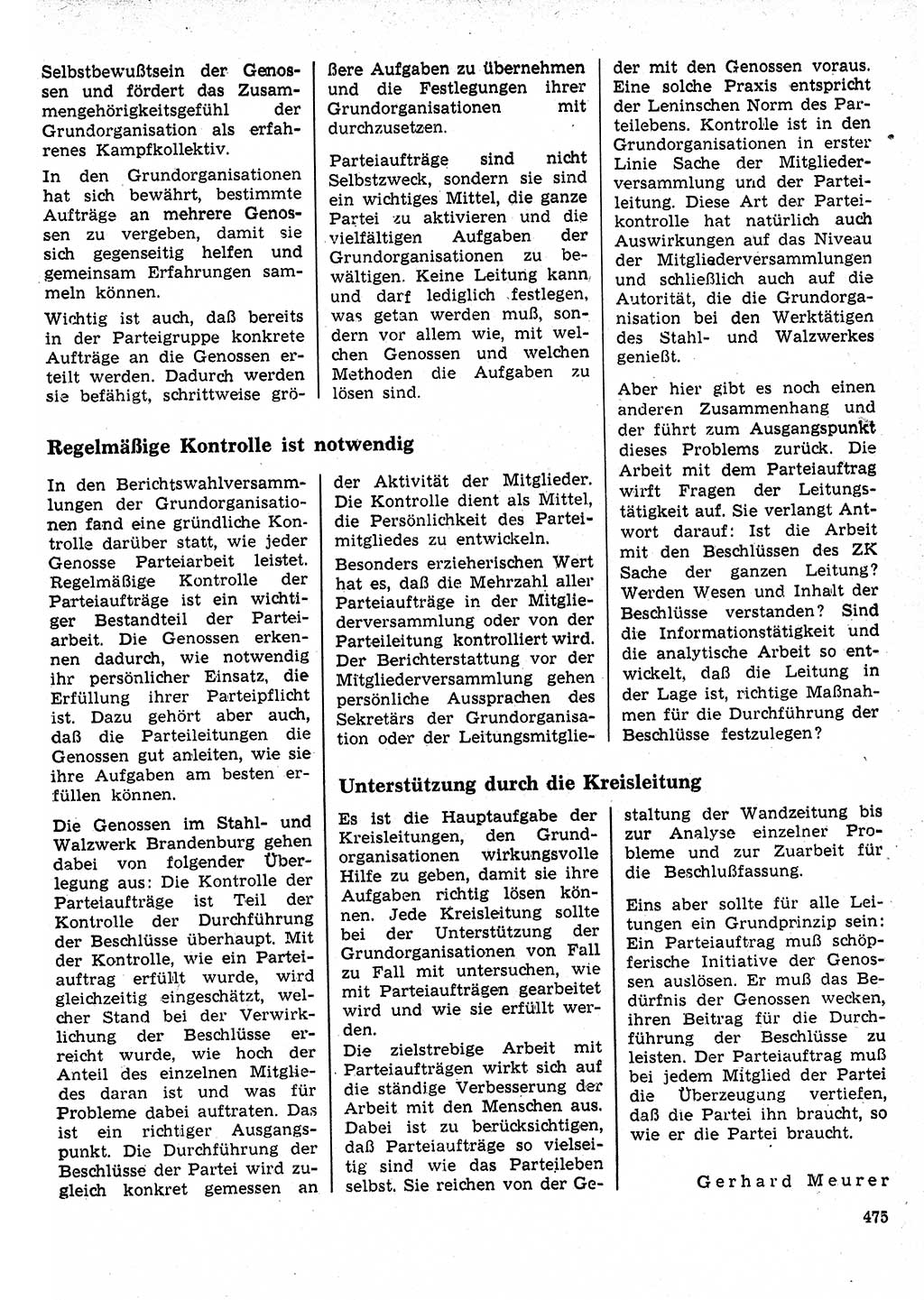 Neuer Weg (NW), Organ des Zentralkomitees (ZK) der SED (Sozialistische Einheitspartei Deutschlands) für Fragen des Parteilebens, 24. Jahrgang [Deutsche Demokratische Republik (DDR)] 1969, Seite 475 (NW ZK SED DDR 1969, S. 475)