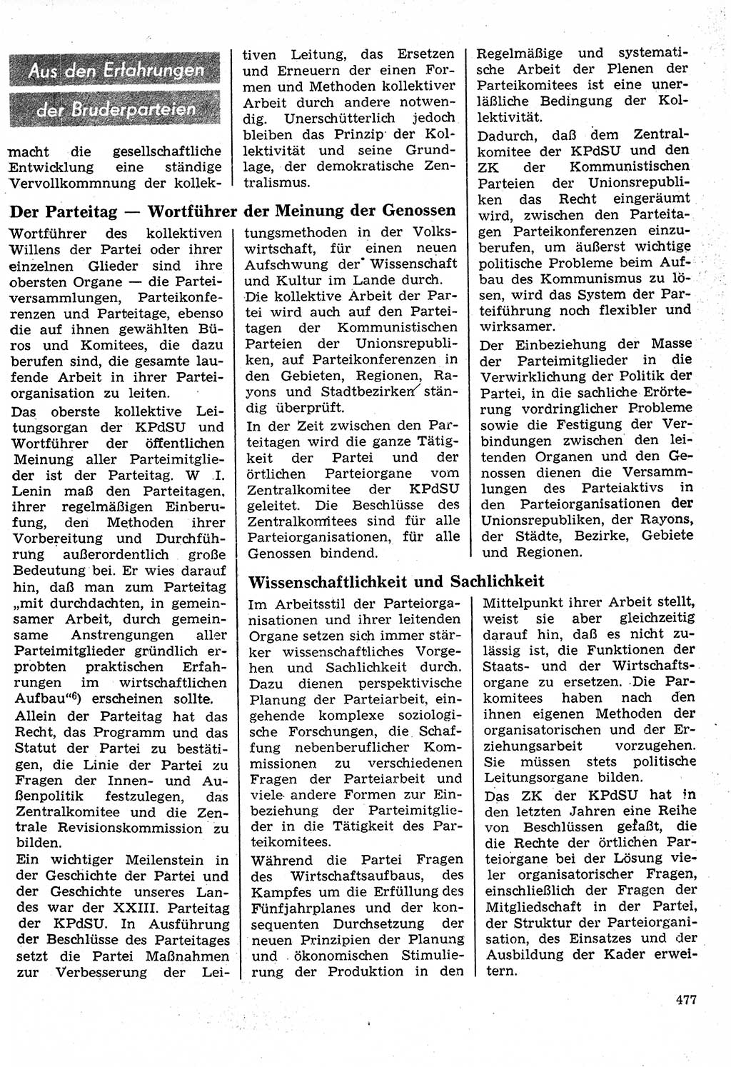 Neuer Weg (NW), Organ des Zentralkomitees (ZK) der SED (Sozialistische Einheitspartei Deutschlands) für Fragen des Parteilebens, 24. Jahrgang [Deutsche Demokratische Republik (DDR)] 1969, Seite 477 (NW ZK SED DDR 1969, S. 477)