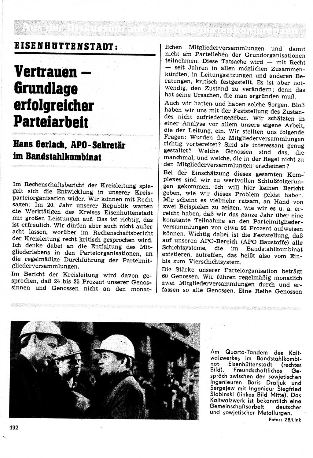 Neuer Weg (NW), Organ des Zentralkomitees (ZK) der SED (Sozialistische Einheitspartei Deutschlands) für Fragen des Parteilebens, 24. Jahrgang [Deutsche Demokratische Republik (DDR)] 1969, Seite 492 (NW ZK SED DDR 1969, S. 492)