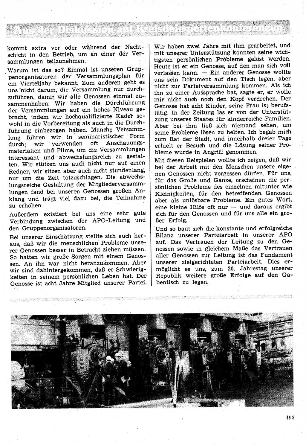 Neuer Weg (NW), Organ des Zentralkomitees (ZK) der SED (Sozialistische Einheitspartei Deutschlands) für Fragen des Parteilebens, 24. Jahrgang [Deutsche Demokratische Republik (DDR)] 1969, Seite 493 (NW ZK SED DDR 1969, S. 493)