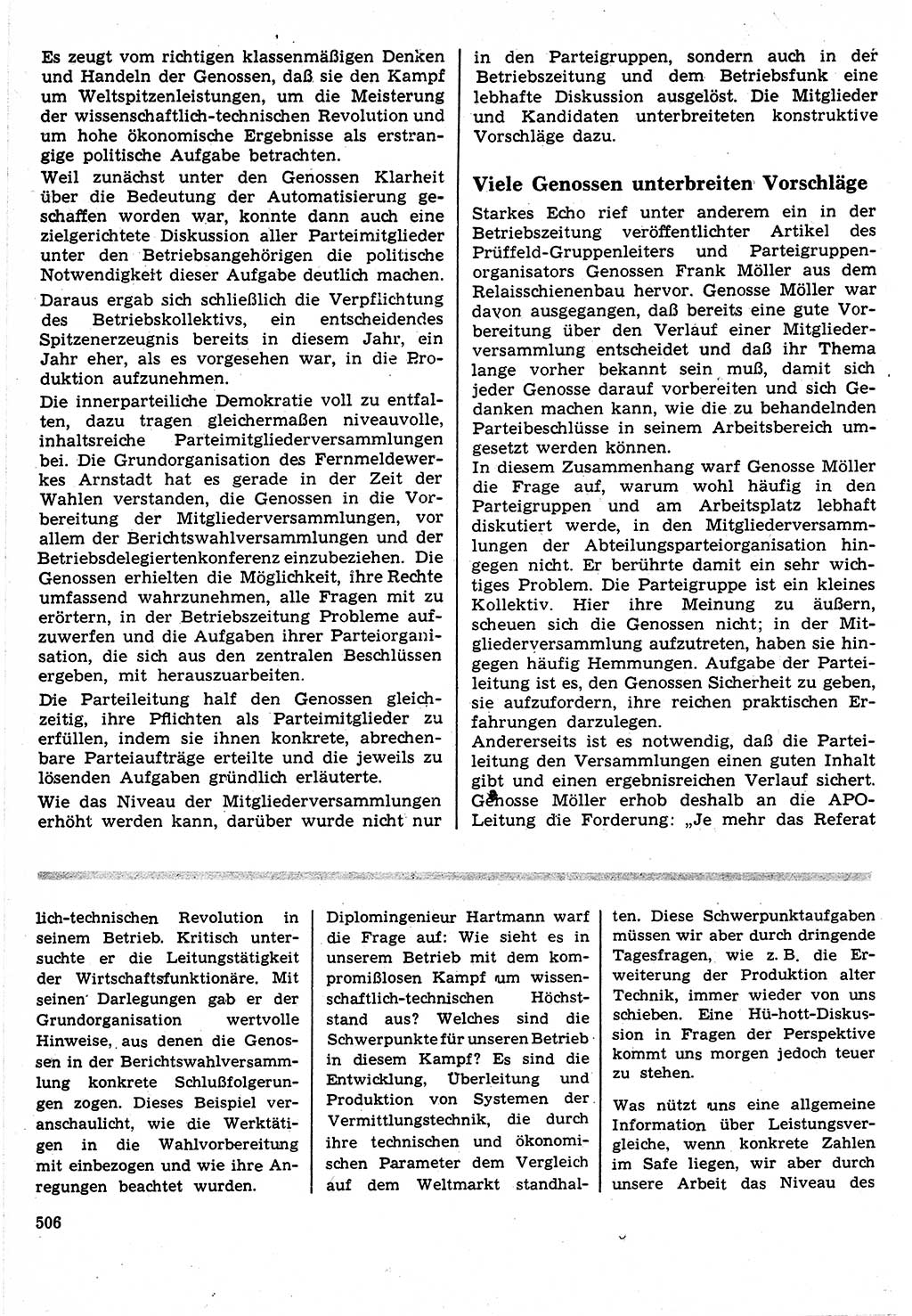 Neuer Weg (NW), Organ des Zentralkomitees (ZK) der SED (Sozialistische Einheitspartei Deutschlands) für Fragen des Parteilebens, 24. Jahrgang [Deutsche Demokratische Republik (DDR)] 1969, Seite 506 (NW ZK SED DDR 1969, S. 506)