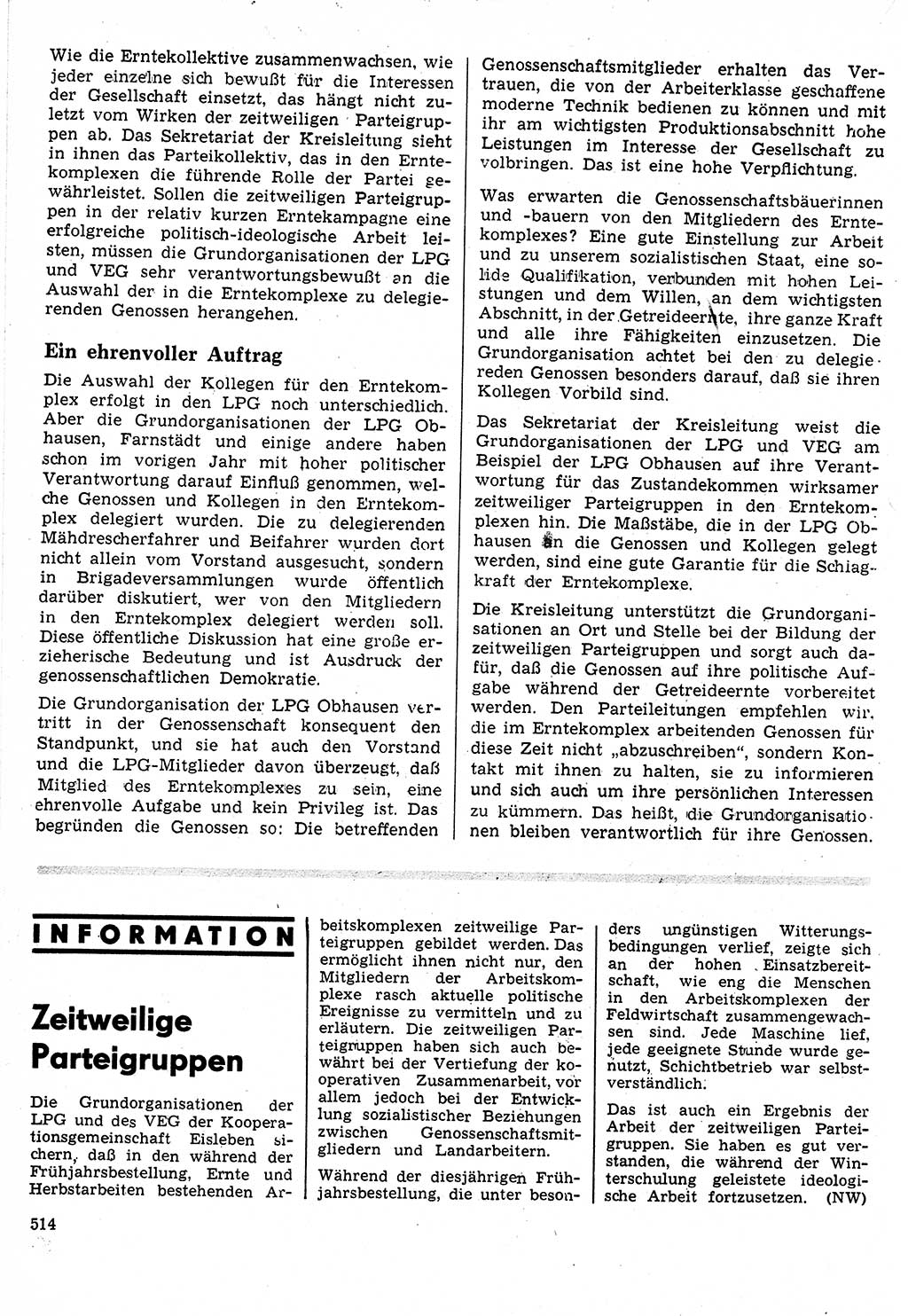 Neuer Weg (NW), Organ des Zentralkomitees (ZK) der SED (Sozialistische Einheitspartei Deutschlands) für Fragen des Parteilebens, 24. Jahrgang [Deutsche Demokratische Republik (DDR)] 1969, Seite 514 (NW ZK SED DDR 1969, S. 514)