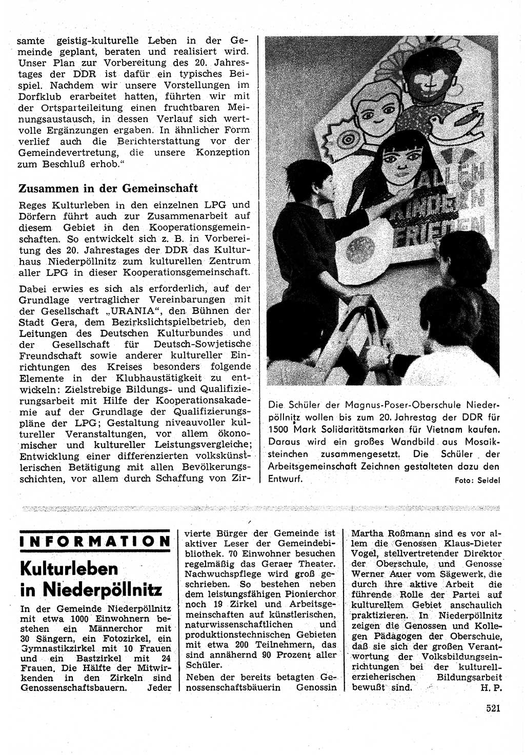 Neuer Weg (NW), Organ des Zentralkomitees (ZK) der SED (Sozialistische Einheitspartei Deutschlands) für Fragen des Parteilebens, 24. Jahrgang [Deutsche Demokratische Republik (DDR)] 1969, Seite 521 (NW ZK SED DDR 1969, S. 521)