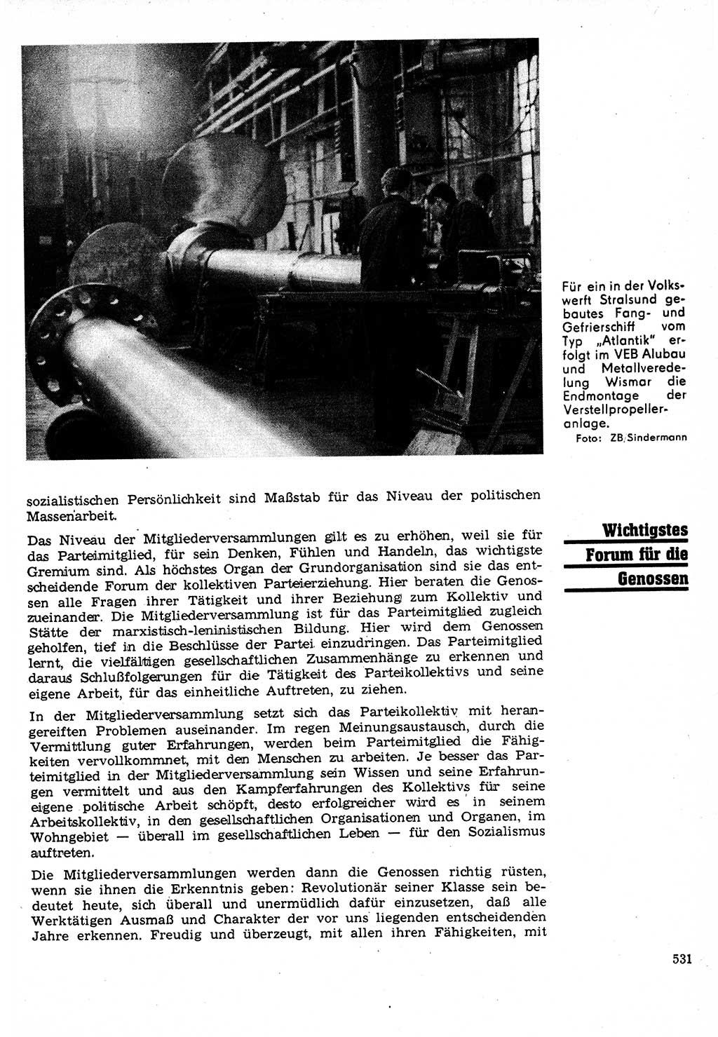 Neuer Weg (NW), Organ des Zentralkomitees (ZK) der SED (Sozialistische Einheitspartei Deutschlands) für Fragen des Parteilebens, 24. Jahrgang [Deutsche Demokratische Republik (DDR)] 1969, Seite 531 (NW ZK SED DDR 1969, S. 531)