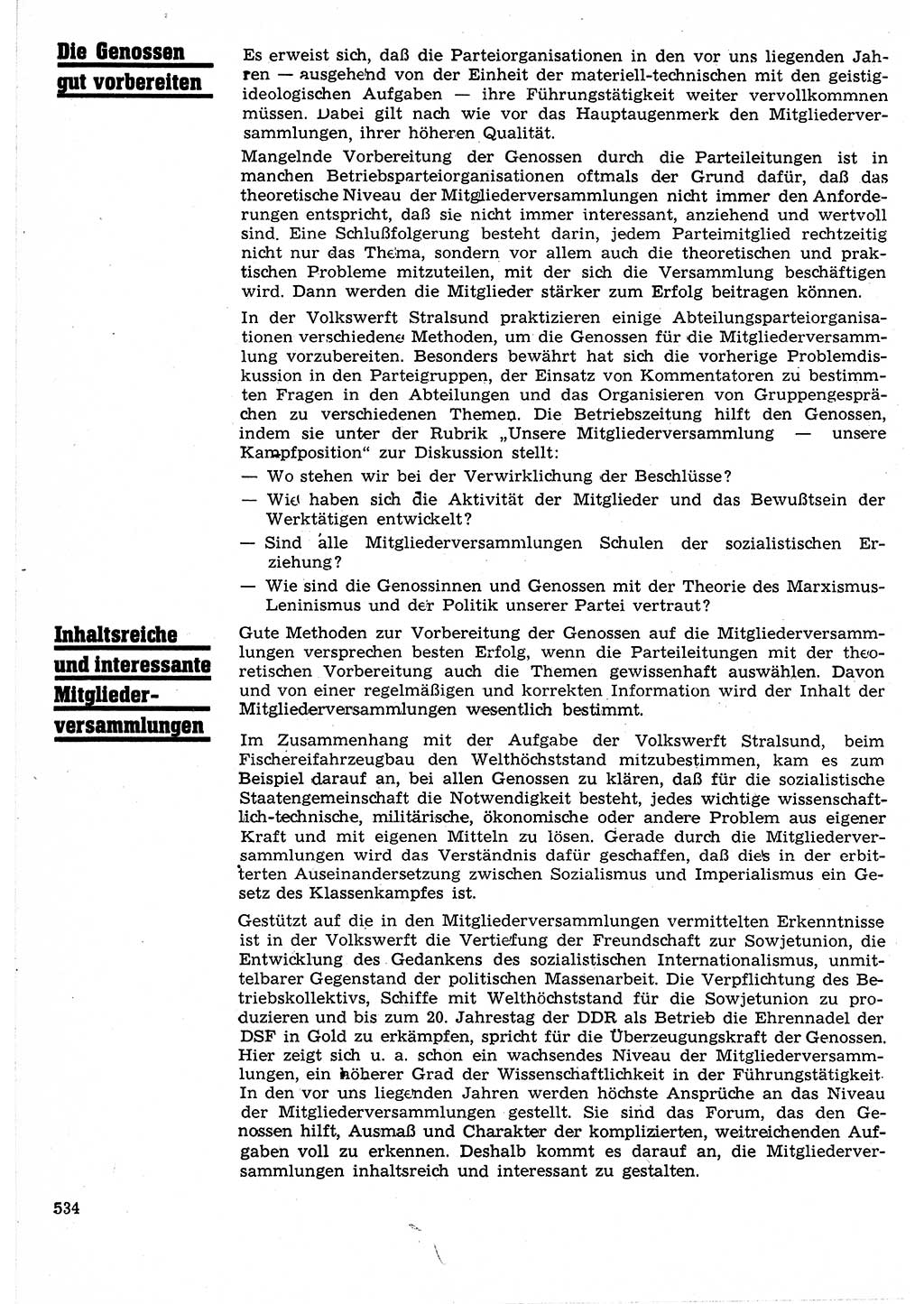 Neuer Weg (NW), Organ des Zentralkomitees (ZK) der SED (Sozialistische Einheitspartei Deutschlands) für Fragen des Parteilebens, 24. Jahrgang [Deutsche Demokratische Republik (DDR)] 1969, Seite 534 (NW ZK SED DDR 1969, S. 534)