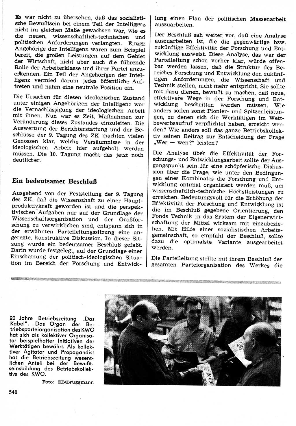 Neuer Weg (NW), Organ des Zentralkomitees (ZK) der SED (Sozialistische Einheitspartei Deutschlands) für Fragen des Parteilebens, 24. Jahrgang [Deutsche Demokratische Republik (DDR)] 1969, Seite 540 (NW ZK SED DDR 1969, S. 540)