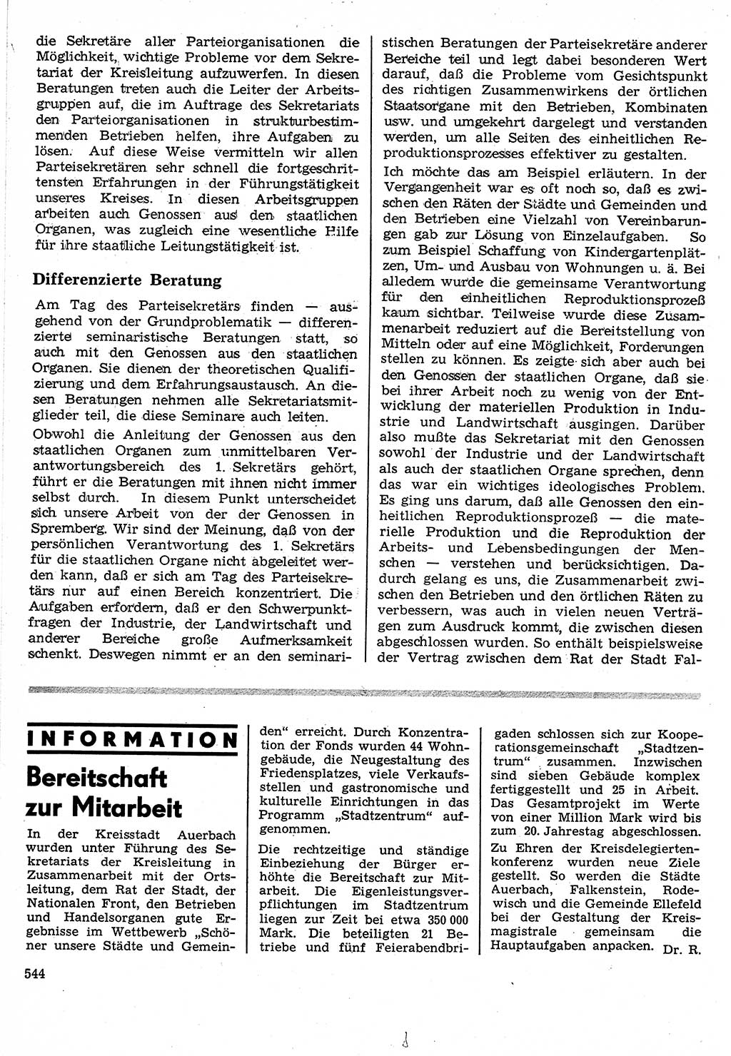 Neuer Weg (NW), Organ des Zentralkomitees (ZK) der SED (Sozialistische Einheitspartei Deutschlands) für Fragen des Parteilebens, 24. Jahrgang [Deutsche Demokratische Republik (DDR)] 1969, Seite 544 (NW ZK SED DDR 1969, S. 544)