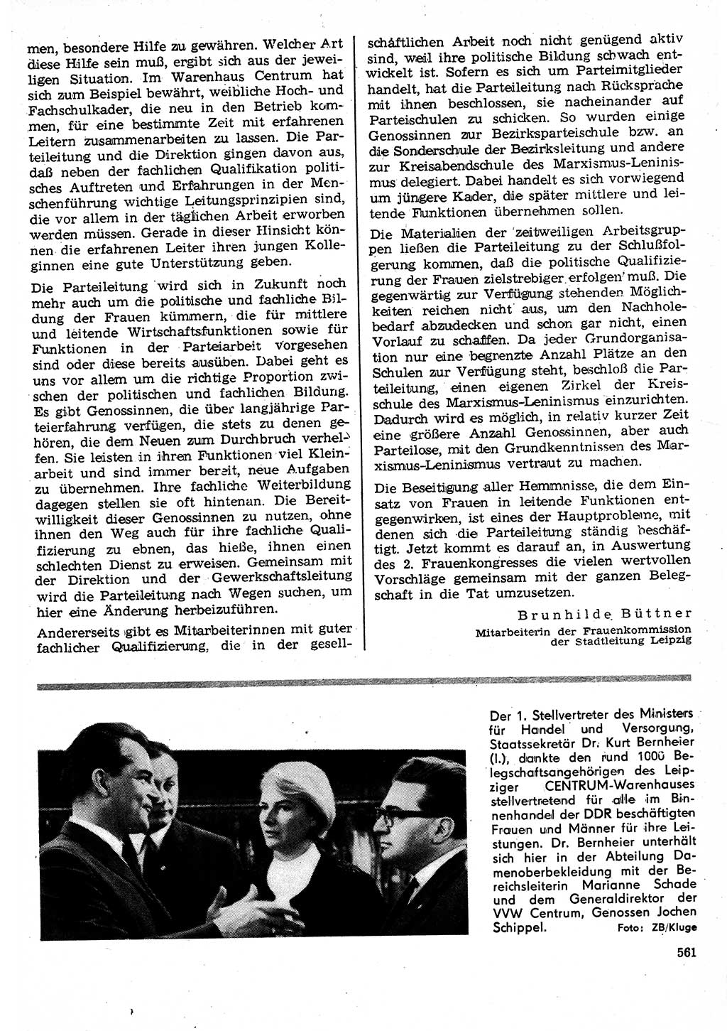 Neuer Weg (NW), Organ des Zentralkomitees (ZK) der SED (Sozialistische Einheitspartei Deutschlands) für Fragen des Parteilebens, 24. Jahrgang [Deutsche Demokratische Republik (DDR)] 1969, Seite 561 (NW ZK SED DDR 1969, S. 561)