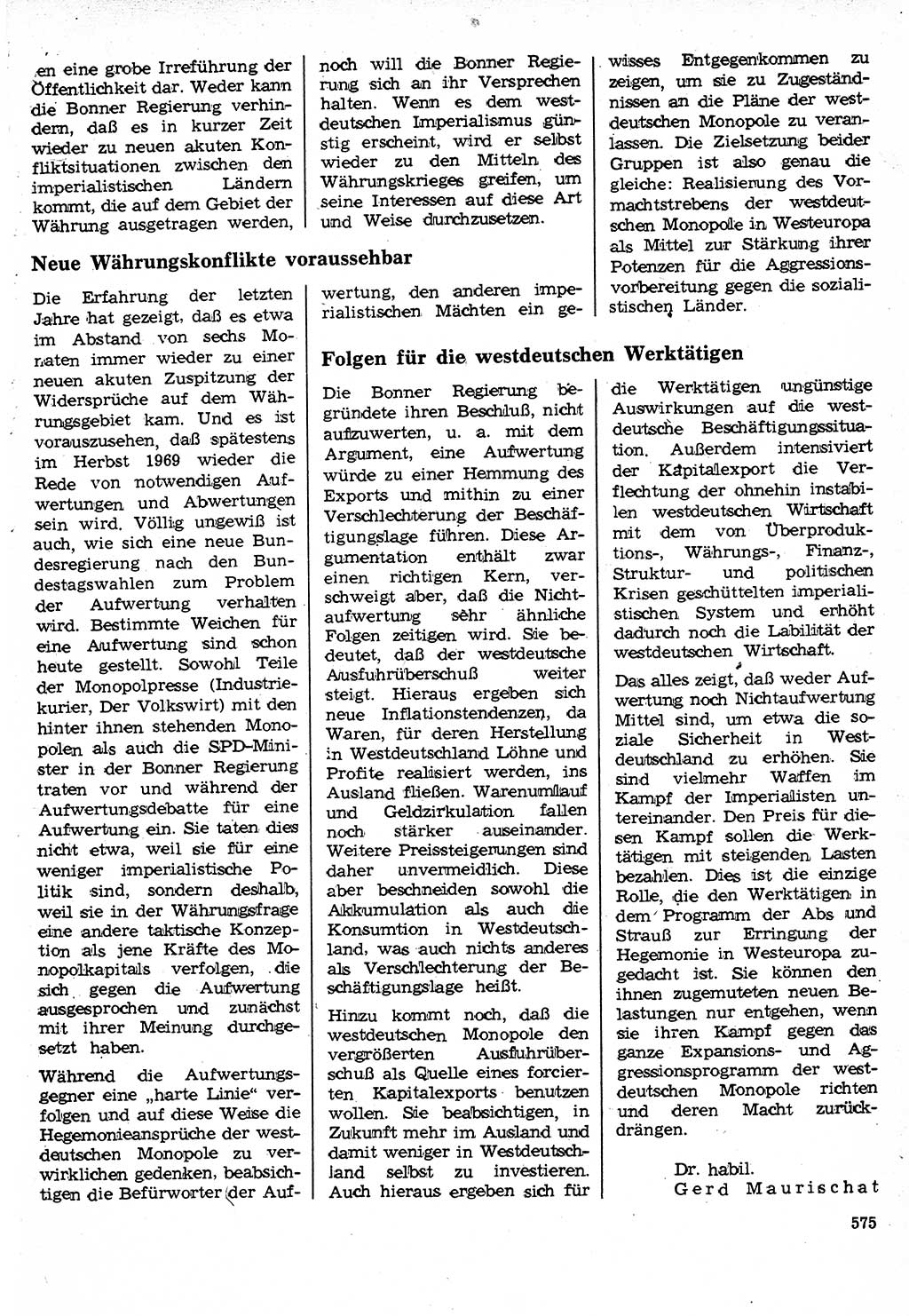 Neuer Weg (NW), Organ des Zentralkomitees (ZK) der SED (Sozialistische Einheitspartei Deutschlands) für Fragen des Parteilebens, 24. Jahrgang [Deutsche Demokratische Republik (DDR)] 1969, Seite 575 (NW ZK SED DDR 1969, S. 575)