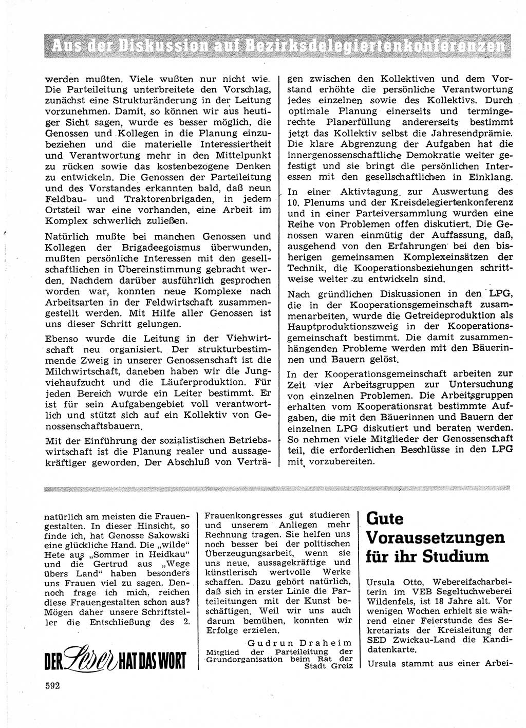 Neuer Weg (NW), Organ des Zentralkomitees (ZK) der SED (Sozialistische Einheitspartei Deutschlands) für Fragen des Parteilebens, 24. Jahrgang [Deutsche Demokratische Republik (DDR)] 1969, Seite 592 (NW ZK SED DDR 1969, S. 592)