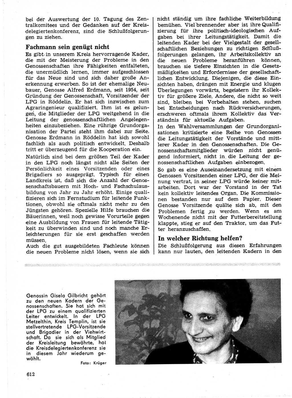 Neuer Weg (NW), Organ des Zentralkomitees (ZK) der SED (Sozialistische Einheitspartei Deutschlands) für Fragen des Parteilebens, 24. Jahrgang [Deutsche Demokratische Republik (DDR)] 1969, Seite 612 (NW ZK SED DDR 1969, S. 612)
