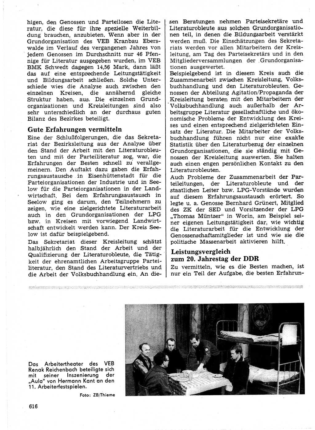 Neuer Weg (NW), Organ des Zentralkomitees (ZK) der SED (Sozialistische Einheitspartei Deutschlands) für Fragen des Parteilebens, 24. Jahrgang [Deutsche Demokratische Republik (DDR)] 1969, Seite 616 (NW ZK SED DDR 1969, S. 616)