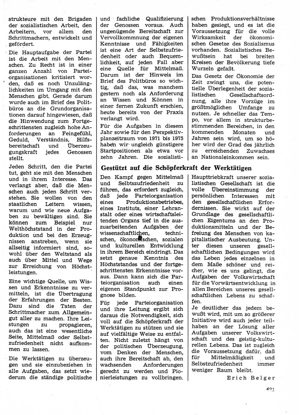 Neuer Weg (NW), Organ des Zentralkomitees (ZK) der SED (Sozialistische Einheitspartei Deutschlands) für Fragen des Parteilebens, 24. Jahrgang [Deutsche Demokratische Republik (DDR)] 1969, Seite 621 (NW ZK SED DDR 1969, S. 621)