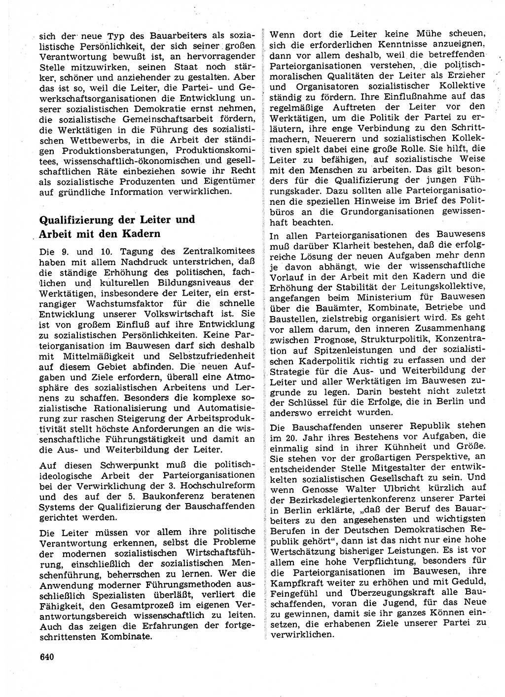 Neuer Weg (NW), Organ des Zentralkomitees (ZK) der SED (Sozialistische Einheitspartei Deutschlands) für Fragen des Parteilebens, 24. Jahrgang [Deutsche Demokratische Republik (DDR)] 1969, Seite 640 (NW ZK SED DDR 1969, S. 640)