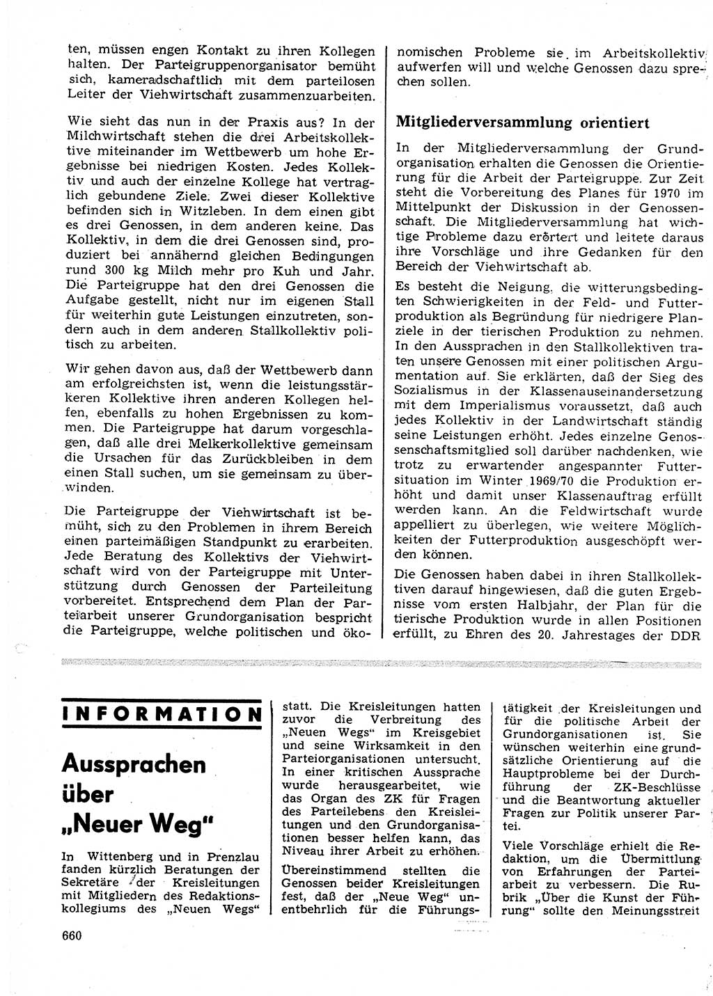 Neuer Weg (NW), Organ des Zentralkomitees (ZK) der SED (Sozialistische Einheitspartei Deutschlands) für Fragen des Parteilebens, 24. Jahrgang [Deutsche Demokratische Republik (DDR)] 1969, Seite 660 (NW ZK SED DDR 1969, S. 660)