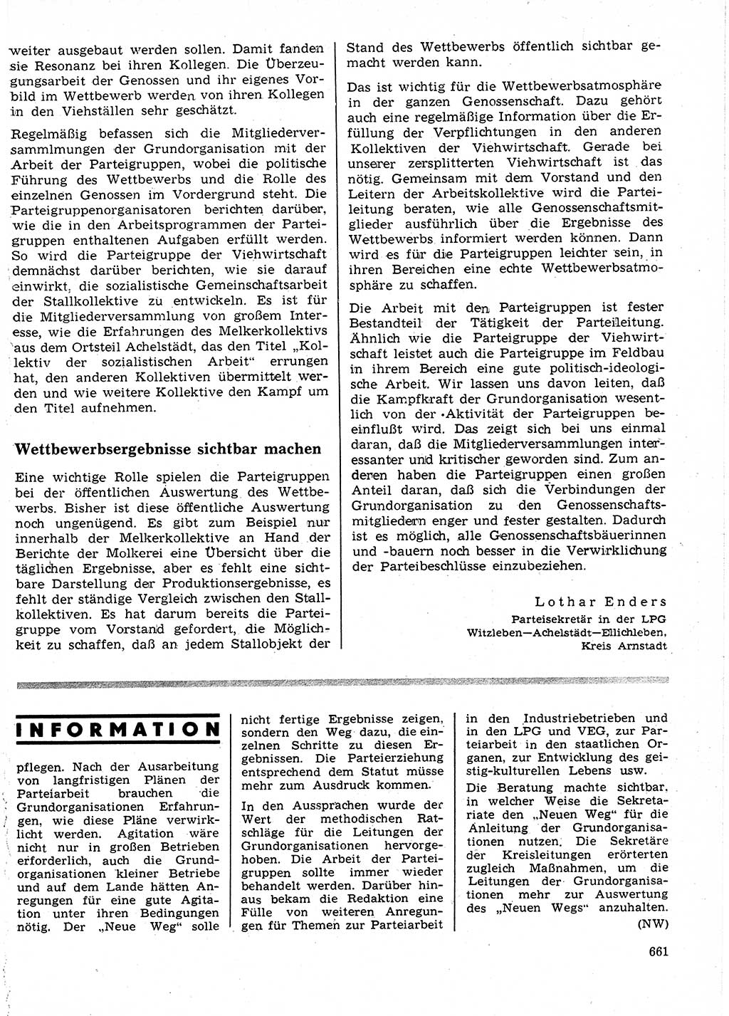 Neuer Weg (NW), Organ des Zentralkomitees (ZK) der SED (Sozialistische Einheitspartei Deutschlands) für Fragen des Parteilebens, 24. Jahrgang [Deutsche Demokratische Republik (DDR)] 1969, Seite 661 (NW ZK SED DDR 1969, S. 661)