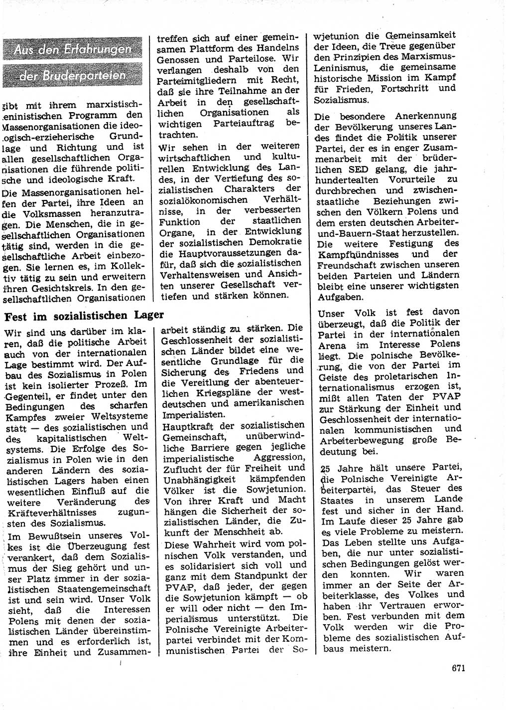Neuer Weg (NW), Organ des Zentralkomitees (ZK) der SED (Sozialistische Einheitspartei Deutschlands) für Fragen des Parteilebens, 24. Jahrgang [Deutsche Demokratische Republik (DDR)] 1969, Seite 671 (NW ZK SED DDR 1969, S. 671)