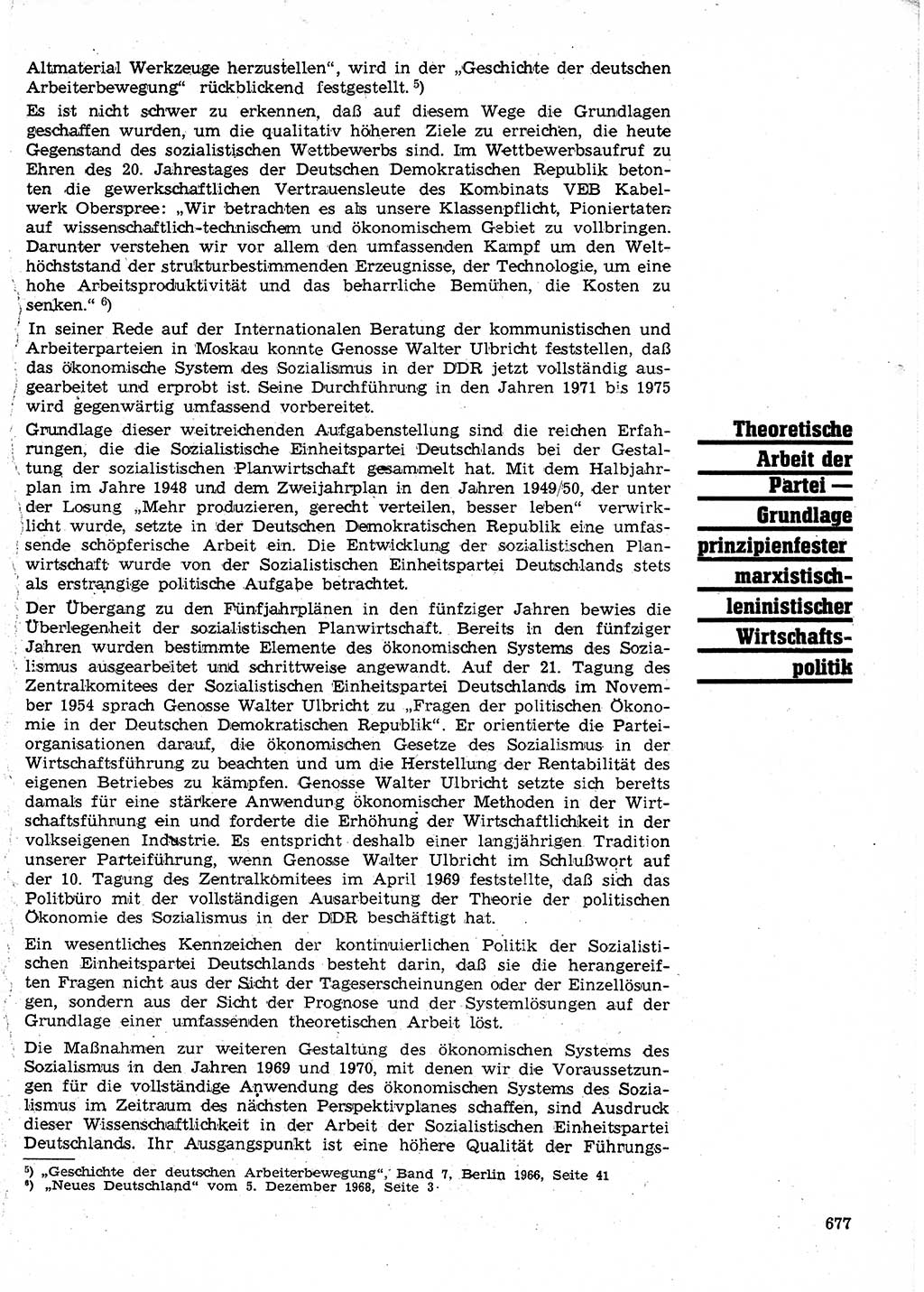 Neuer Weg (NW), Organ des Zentralkomitees (ZK) der SED (Sozialistische Einheitspartei Deutschlands) für Fragen des Parteilebens, 24. Jahrgang [Deutsche Demokratische Republik (DDR)] 1969, Seite 677 (NW ZK SED DDR 1969, S. 677)