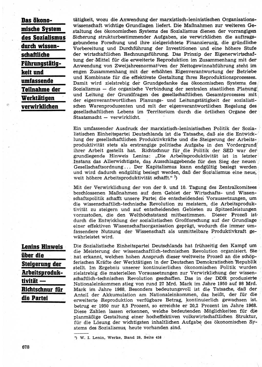 Neuer Weg (NW), Organ des Zentralkomitees (ZK) der SED (Sozialistische Einheitspartei Deutschlands) für Fragen des Parteilebens, 24. Jahrgang [Deutsche Demokratische Republik (DDR)] 1969, Seite 678 (NW ZK SED DDR 1969, S. 678)