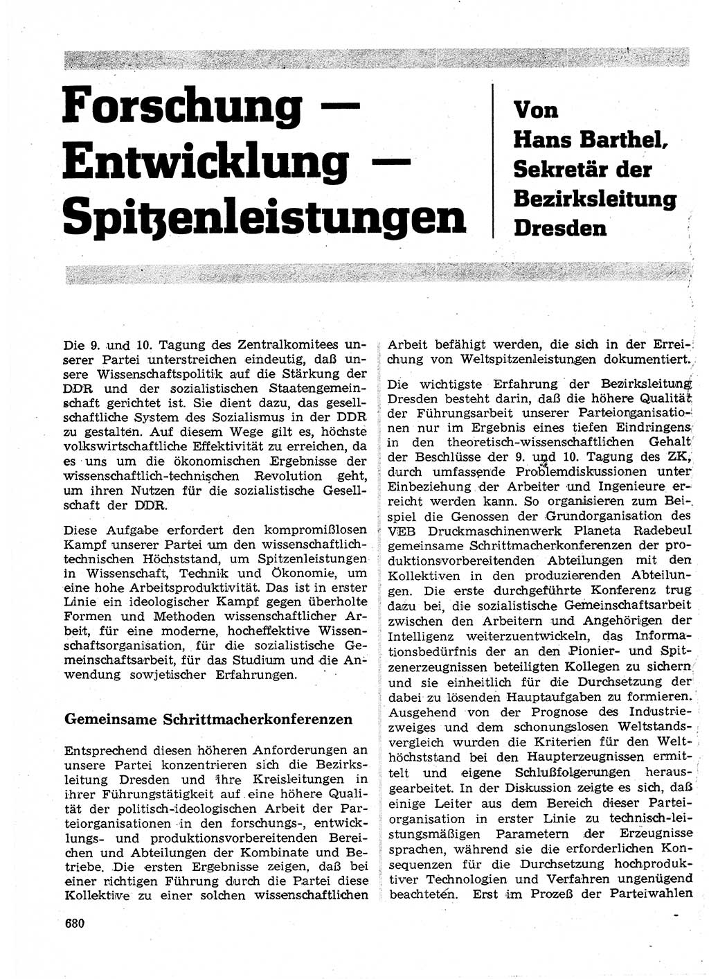 Neuer Weg (NW), Organ des Zentralkomitees (ZK) der SED (Sozialistische Einheitspartei Deutschlands) für Fragen des Parteilebens, 24. Jahrgang [Deutsche Demokratische Republik (DDR)] 1969, Seite 680 (NW ZK SED DDR 1969, S. 680)