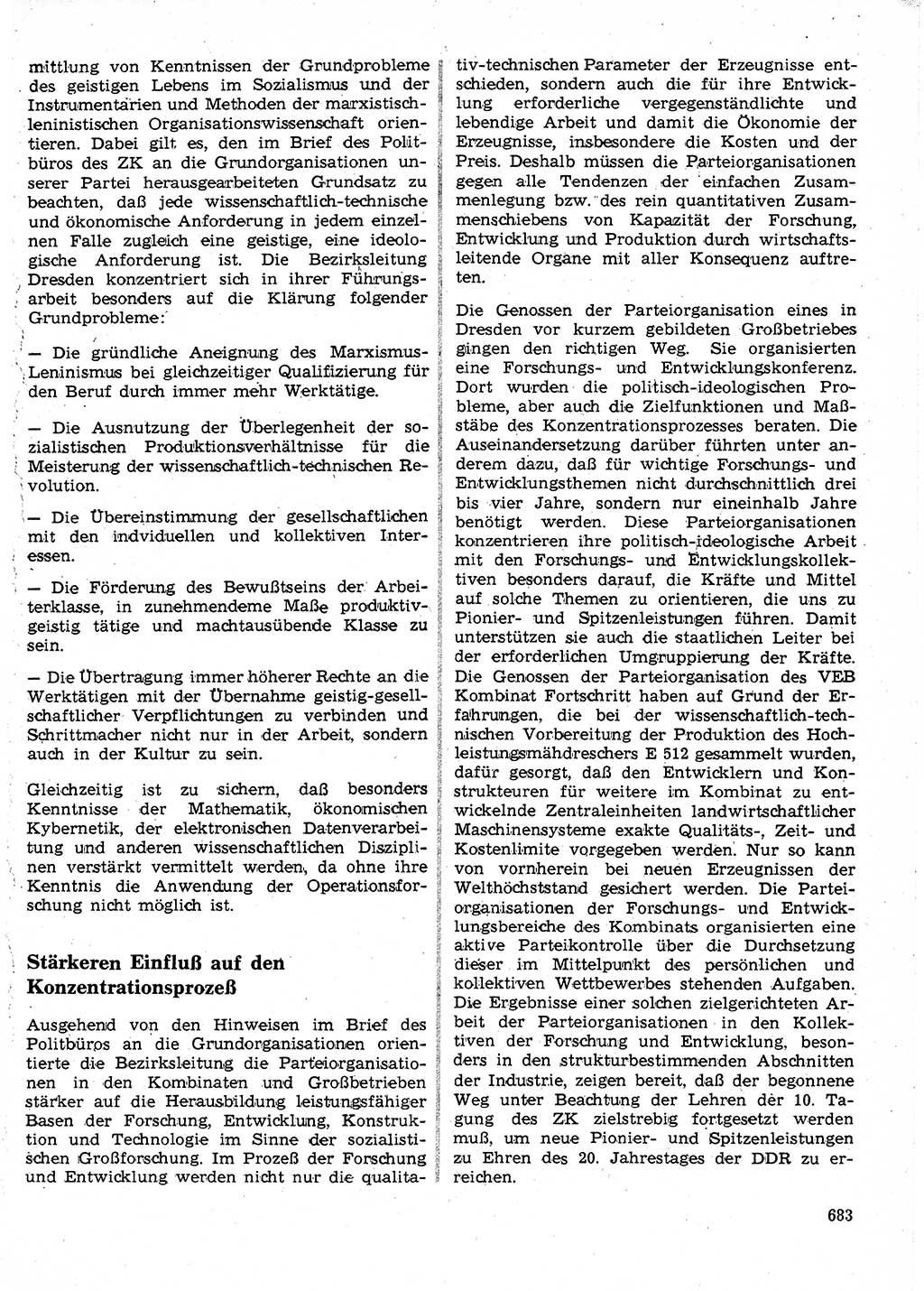 Neuer Weg (NW), Organ des Zentralkomitees (ZK) der SED (Sozialistische Einheitspartei Deutschlands) für Fragen des Parteilebens, 24. Jahrgang [Deutsche Demokratische Republik (DDR)] 1969, Seite 683 (NW ZK SED DDR 1969, S. 683)