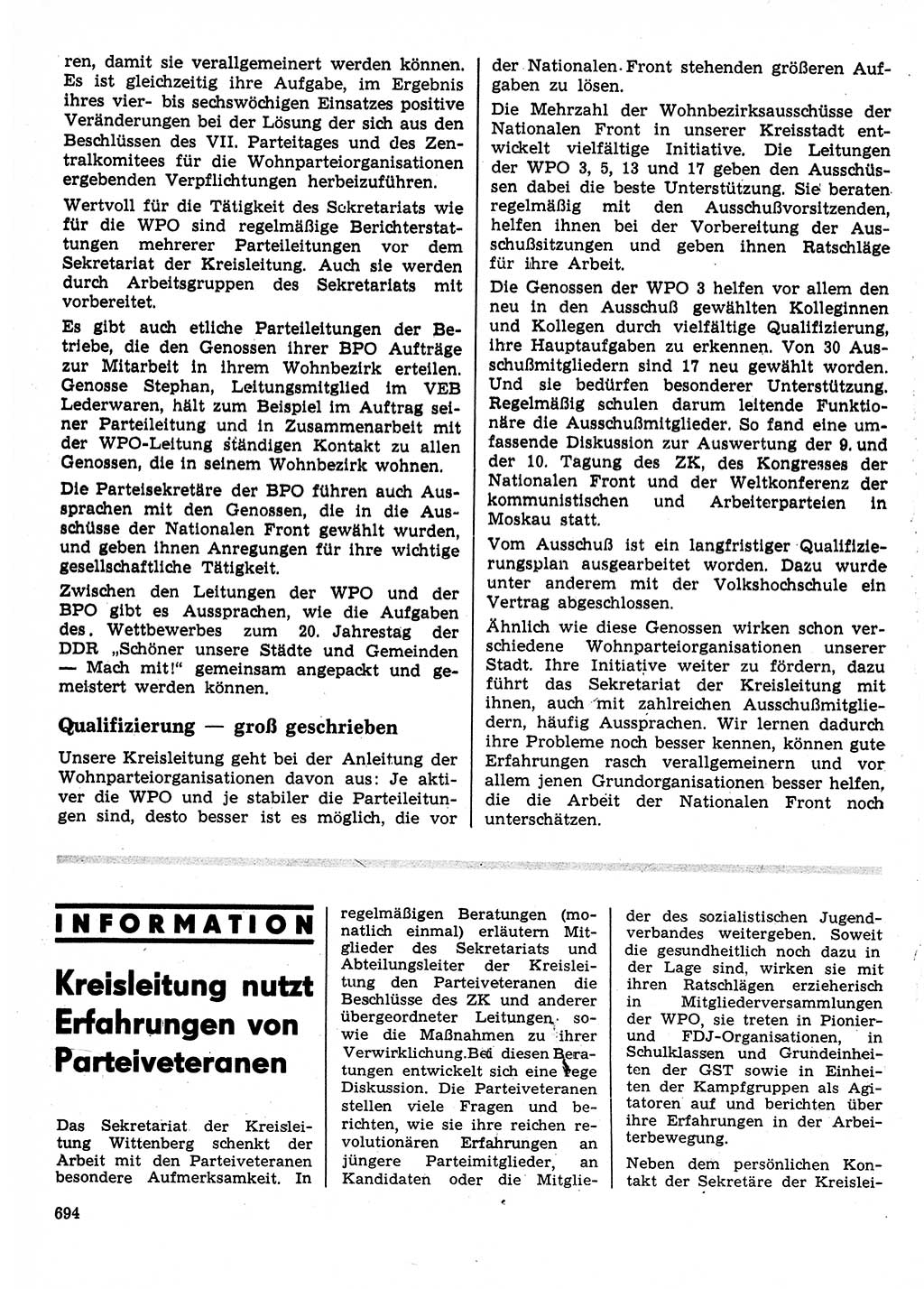 Neuer Weg (NW), Organ des Zentralkomitees (ZK) der SED (Sozialistische Einheitspartei Deutschlands) für Fragen des Parteilebens, 24. Jahrgang [Deutsche Demokratische Republik (DDR)] 1969, Seite 694 (NW ZK SED DDR 1969, S. 694)