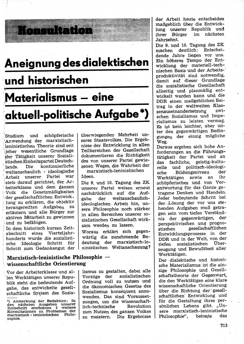 Neuer Weg (NW), Organ des Zentralkomitees (ZK) der SED (Sozialistische Einheitspartei Deutschlands) für Fragen des Parteilebens, 24. Jahrgang [Deutsche Demokratische Republik (DDR)] 1969, Seite 713 (NW ZK SED DDR 1969, S. 713)