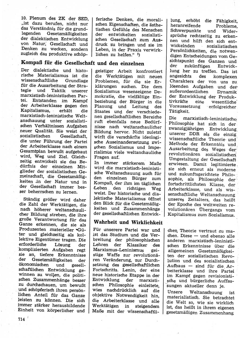 Neuer Weg (NW), Organ des Zentralkomitees (ZK) der SED (Sozialistische Einheitspartei Deutschlands) für Fragen des Parteilebens, 24. Jahrgang [Deutsche Demokratische Republik (DDR)] 1969, Seite 714 (NW ZK SED DDR 1969, S. 714)