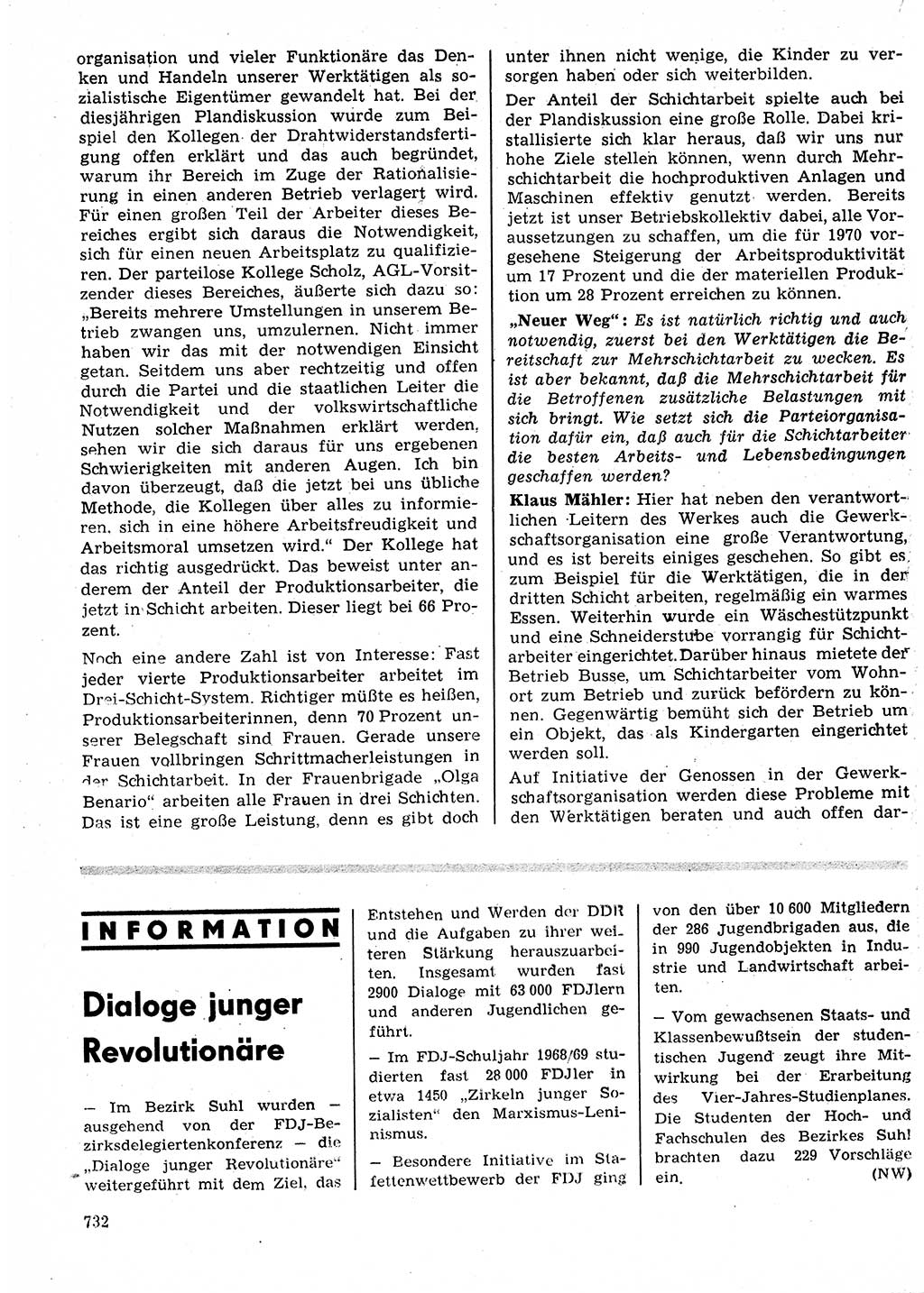 Neuer Weg (NW), Organ des Zentralkomitees (ZK) der SED (Sozialistische Einheitspartei Deutschlands) für Fragen des Parteilebens, 24. Jahrgang [Deutsche Demokratische Republik (DDR)] 1969, Seite 732 (NW ZK SED DDR 1969, S. 732)