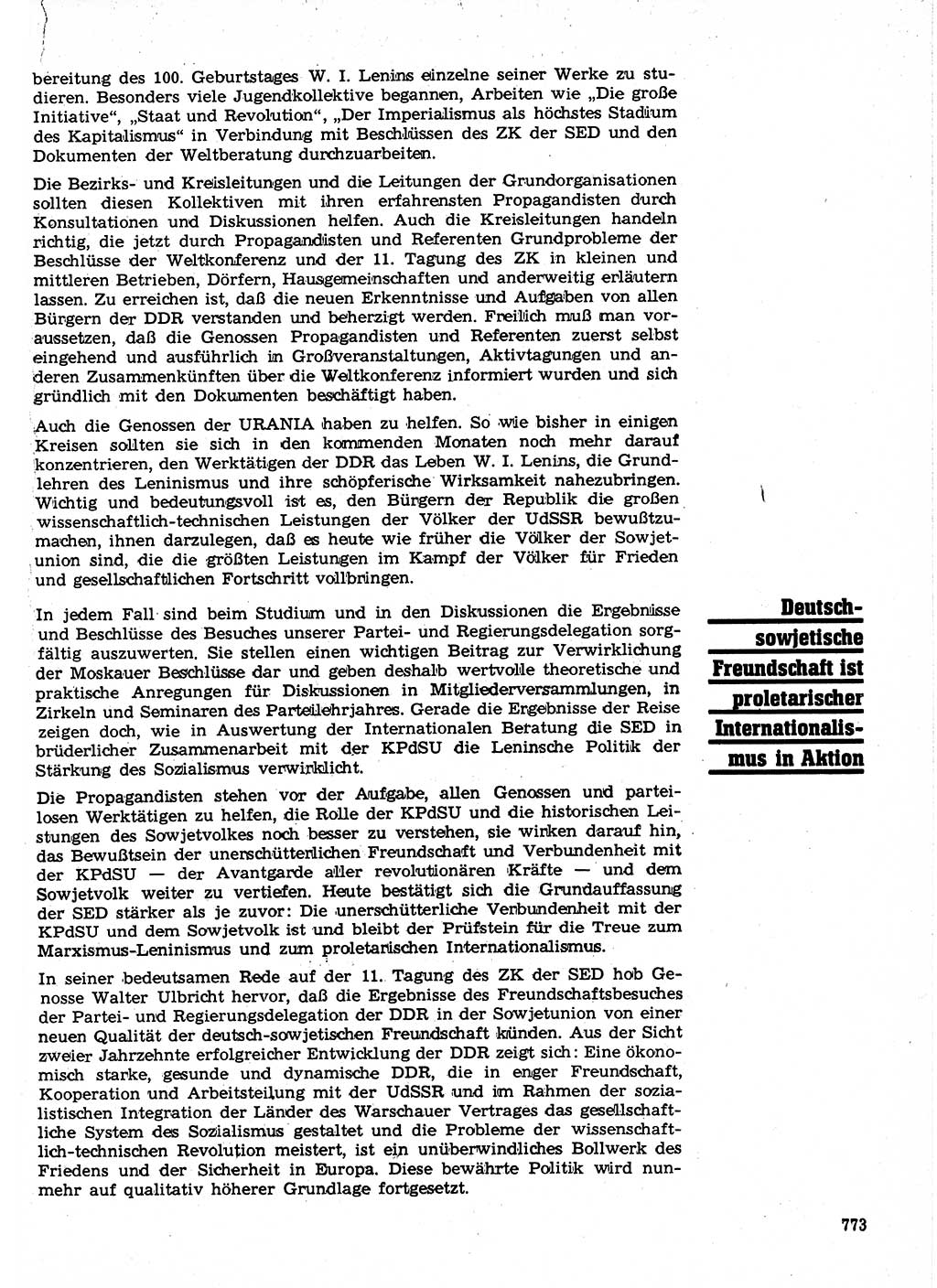 Neuer Weg (NW), Organ des Zentralkomitees (ZK) der SED (Sozialistische Einheitspartei Deutschlands) für Fragen des Parteilebens, 24. Jahrgang [Deutsche Demokratische Republik (DDR)] 1969, Seite 773 (NW ZK SED DDR 1969, S. 773)