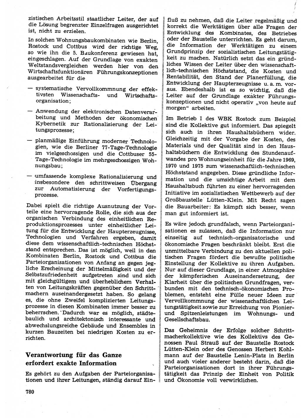 Neuer Weg (NW), Organ des Zentralkomitees (ZK) der SED (Sozialistische Einheitspartei Deutschlands) für Fragen des Parteilebens, 24. Jahrgang [Deutsche Demokratische Republik (DDR)] 1969, Seite 780 (NW ZK SED DDR 1969, S. 780)