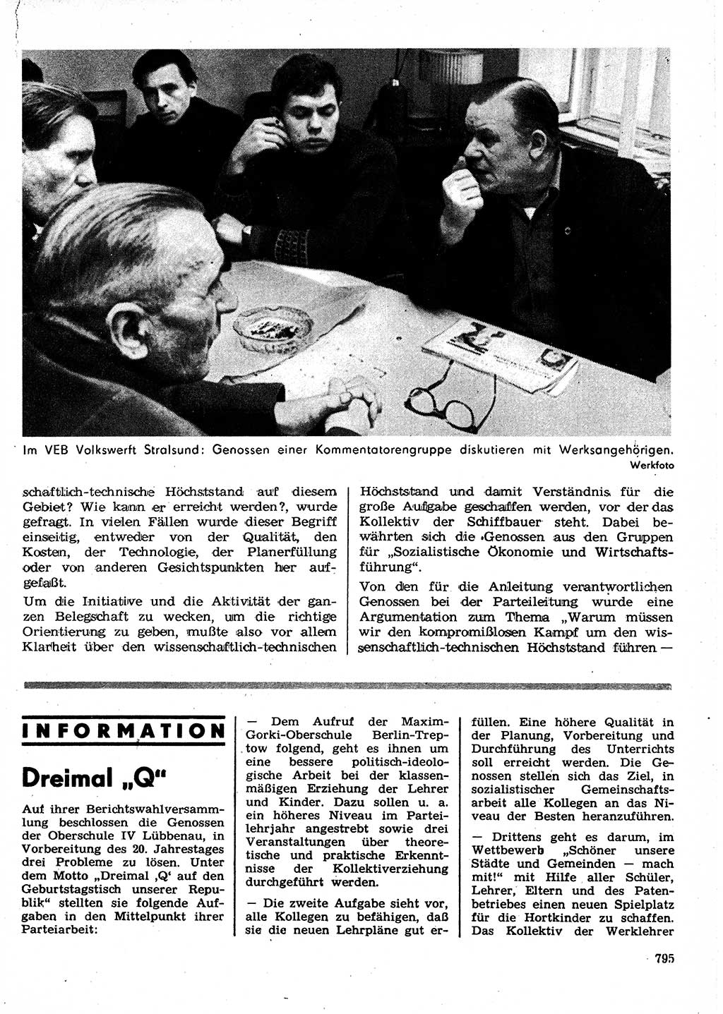Neuer Weg (NW), Organ des Zentralkomitees (ZK) der SED (Sozialistische Einheitspartei Deutschlands) für Fragen des Parteilebens, 24. Jahrgang [Deutsche Demokratische Republik (DDR)] 1969, Seite 795 (NW ZK SED DDR 1969, S. 795)