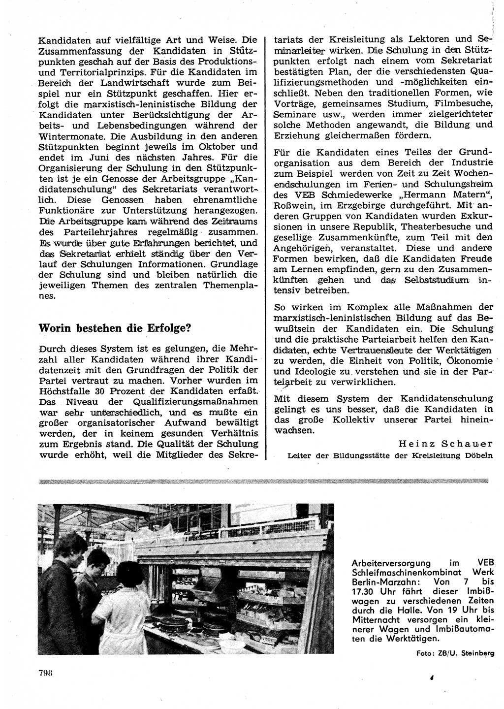 Neuer Weg (NW), Organ des Zentralkomitees (ZK) der SED (Sozialistische Einheitspartei Deutschlands) für Fragen des Parteilebens, 24. Jahrgang [Deutsche Demokratische Republik (DDR)] 1969, Seite 798 (NW ZK SED DDR 1969, S. 798)