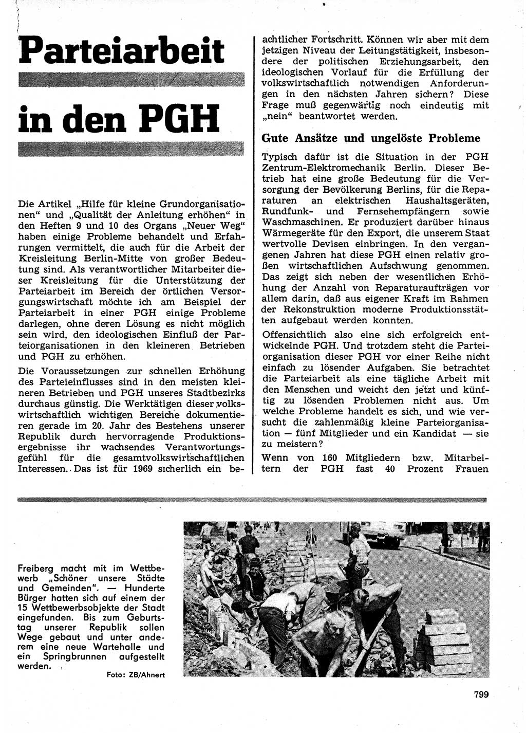 Neuer Weg (NW), Organ des Zentralkomitees (ZK) der SED (Sozialistische Einheitspartei Deutschlands) für Fragen des Parteilebens, 24. Jahrgang [Deutsche Demokratische Republik (DDR)] 1969, Seite 799 (NW ZK SED DDR 1969, S. 799)