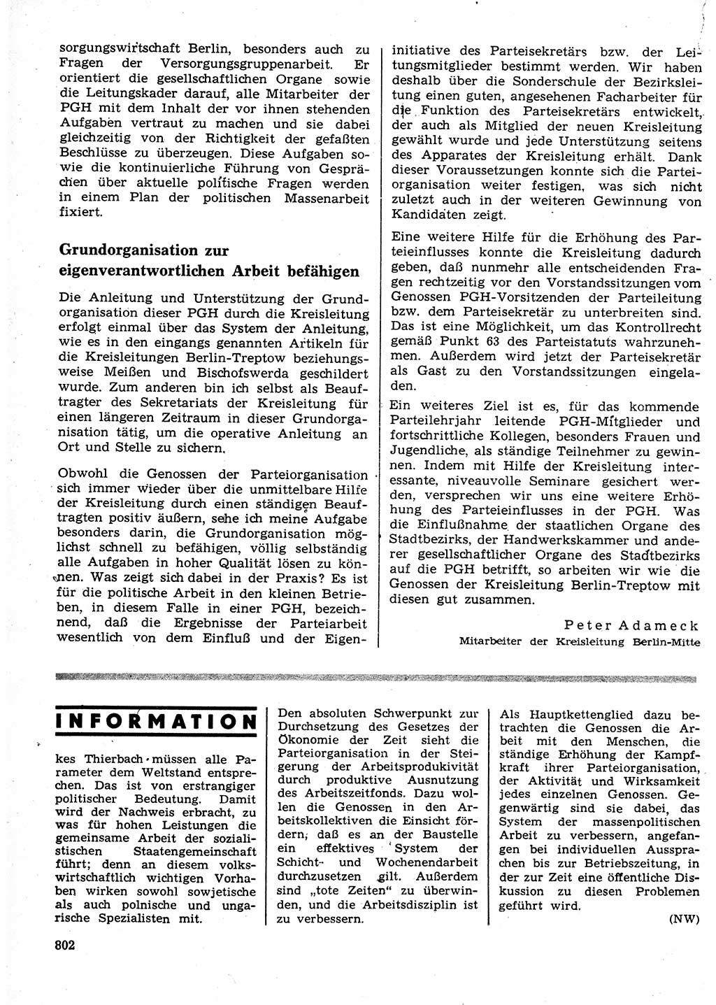Neuer Weg (NW), Organ des Zentralkomitees (ZK) der SED (Sozialistische Einheitspartei Deutschlands) für Fragen des Parteilebens, 24. Jahrgang [Deutsche Demokratische Republik (DDR)] 1969, Seite 802 (NW ZK SED DDR 1969, S. 802)