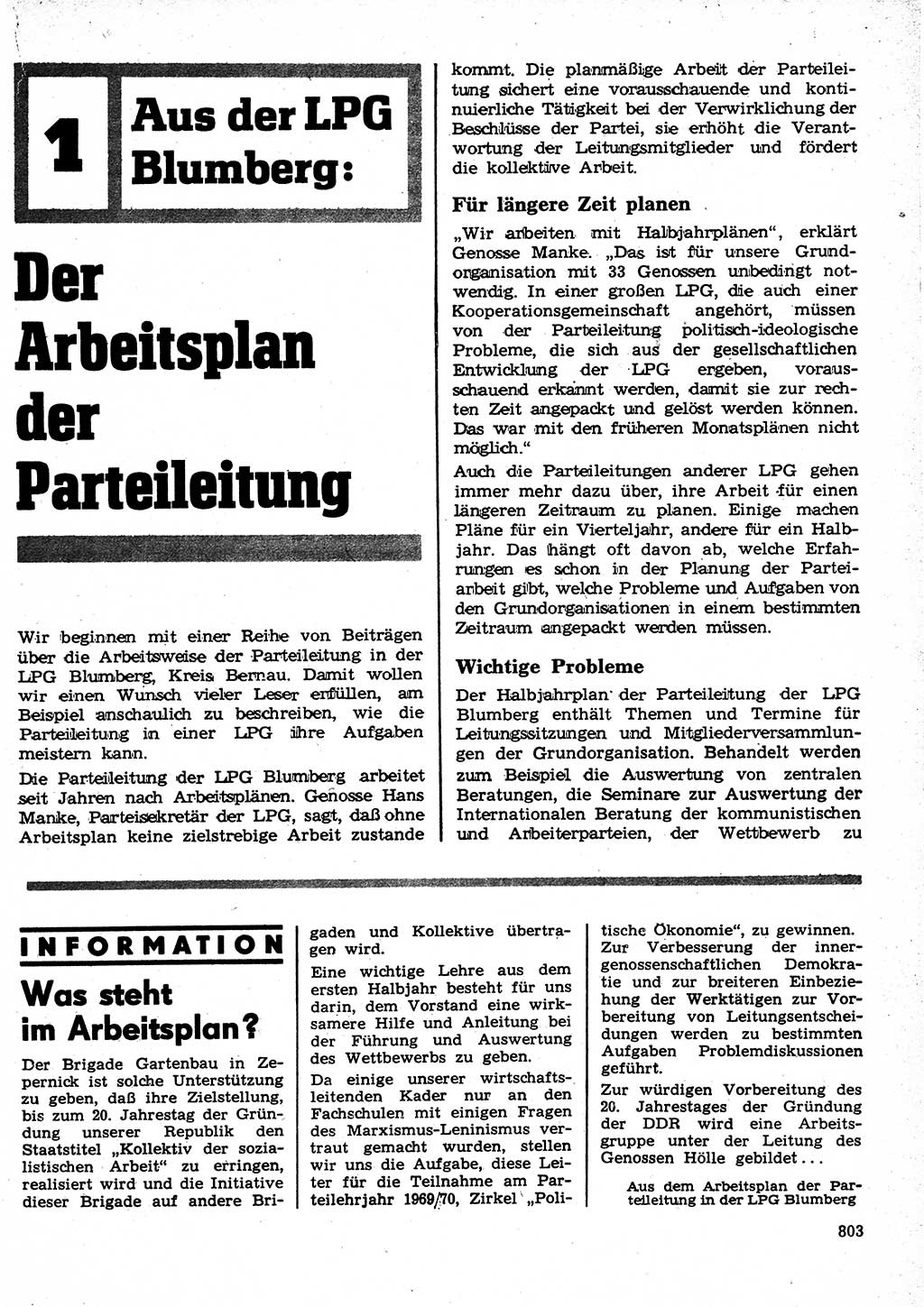 Neuer Weg (NW), Organ des Zentralkomitees (ZK) der SED (Sozialistische Einheitspartei Deutschlands) für Fragen des Parteilebens, 24. Jahrgang [Deutsche Demokratische Republik (DDR)] 1969, Seite 803 (NW ZK SED DDR 1969, S. 803)
