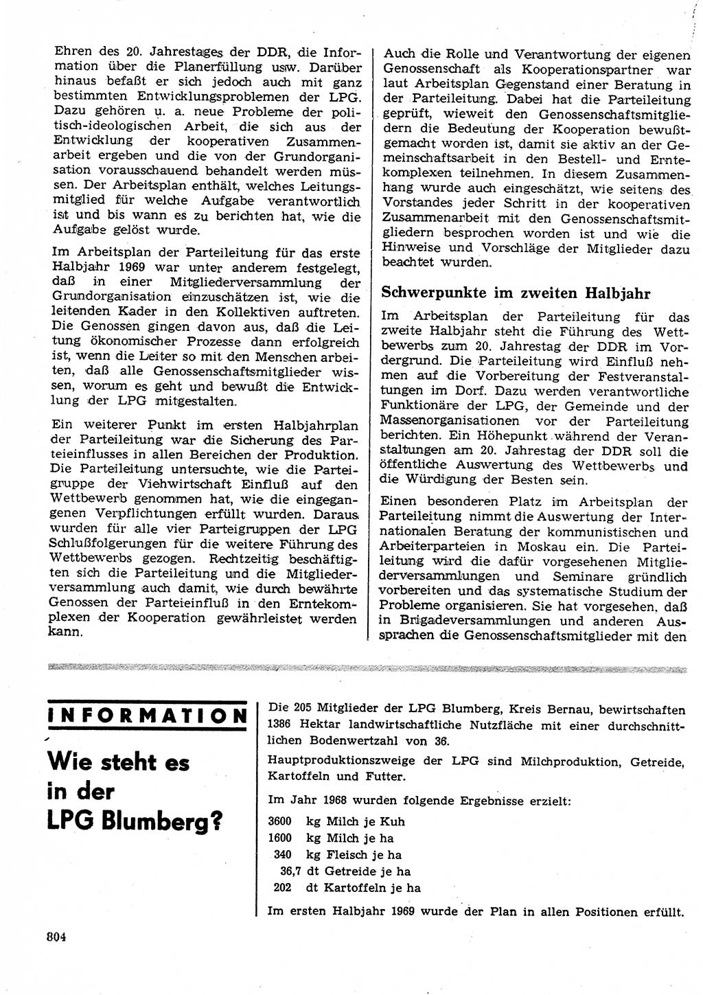 Neuer Weg (NW), Organ des Zentralkomitees (ZK) der SED (Sozialistische Einheitspartei Deutschlands) für Fragen des Parteilebens, 24. Jahrgang [Deutsche Demokratische Republik (DDR)] 1969, Seite 804 (NW ZK SED DDR 1969, S. 804)