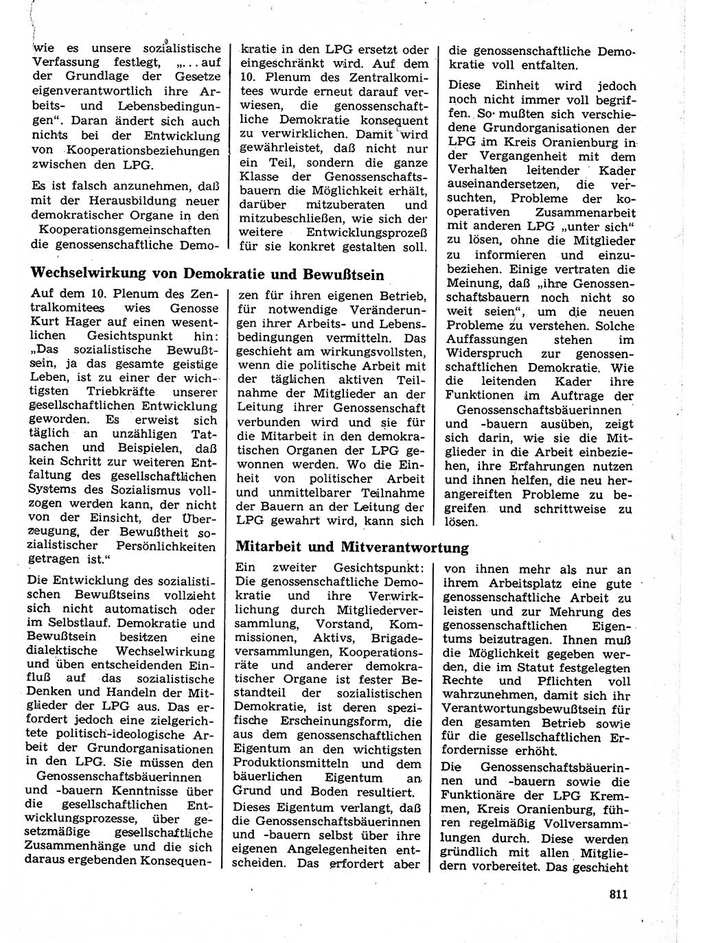 Neuer Weg (NW), Organ des Zentralkomitees (ZK) der SED (Sozialistische Einheitspartei Deutschlands) für Fragen des Parteilebens, 24. Jahrgang [Deutsche Demokratische Republik (DDR)] 1969, Seite 811 (NW ZK SED DDR 1969, S. 811)