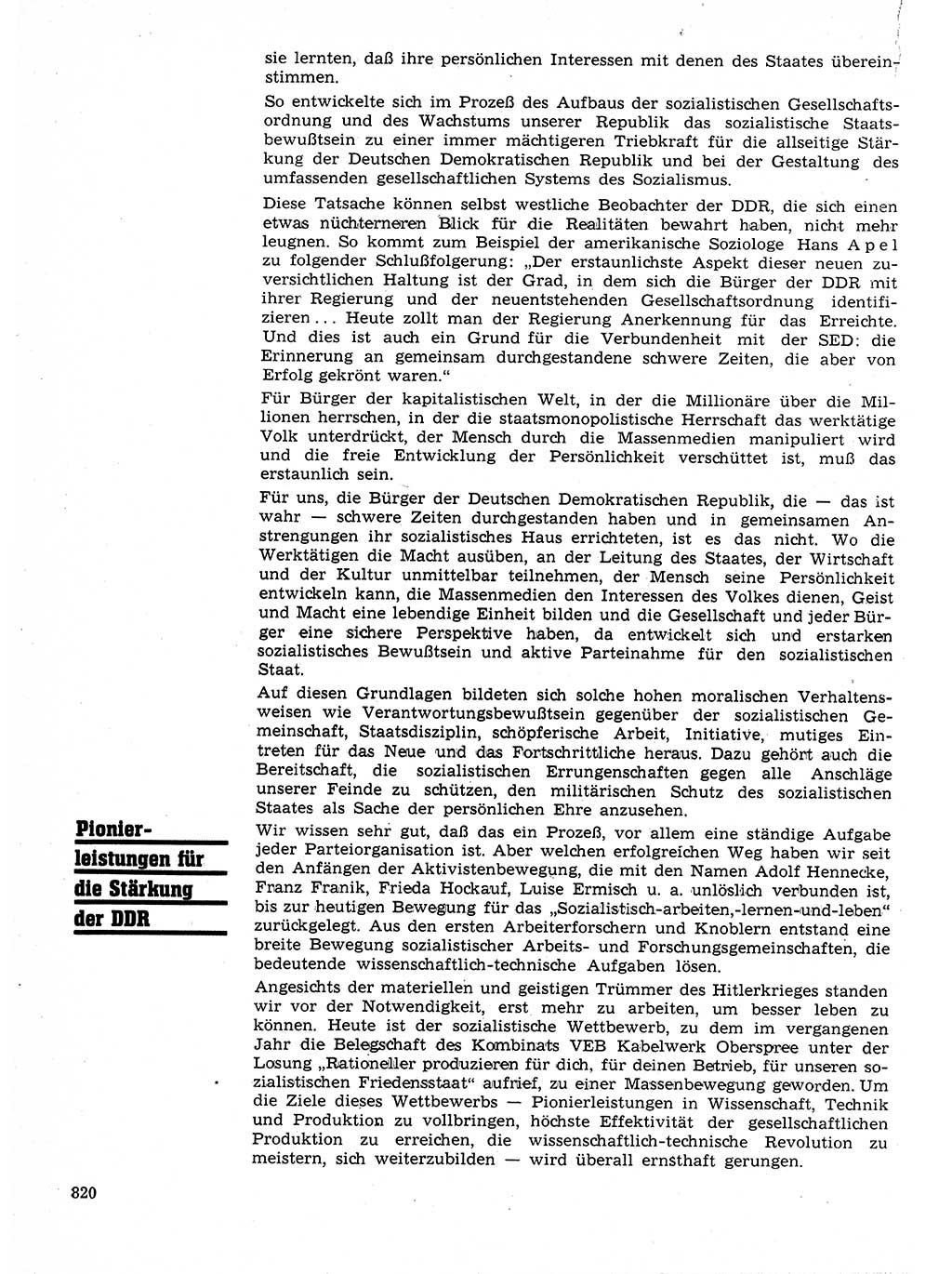 Neuer Weg (NW), Organ des Zentralkomitees (ZK) der SED (Sozialistische Einheitspartei Deutschlands) für Fragen des Parteilebens, 24. Jahrgang [Deutsche Demokratische Republik (DDR)] 1969, Seite 820 (NW ZK SED DDR 1969, S. 820)