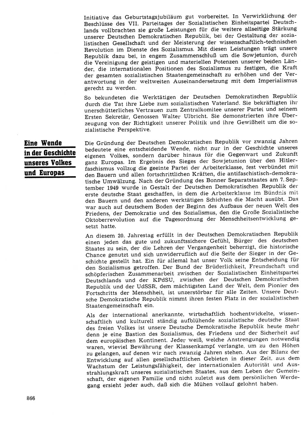 Neuer Weg (NW), Organ des Zentralkomitees (ZK) der SED (Sozialistische Einheitspartei Deutschlands) für Fragen des Parteilebens, 24. Jahrgang [Deutsche Demokratische Republik (DDR)] 1969, Seite 866 (NW ZK SED DDR 1969, S. 866)