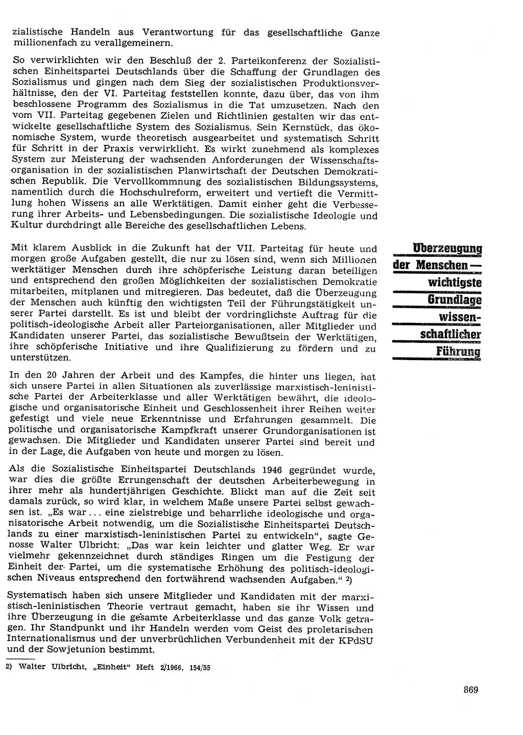 Neuer Weg (NW), Organ des Zentralkomitees (ZK) der SED (Sozialistische Einheitspartei Deutschlands) für Fragen des Parteilebens, 24. Jahrgang [Deutsche Demokratische Republik (DDR)] 1969, Seite 869 (NW ZK SED DDR 1969, S. 869)